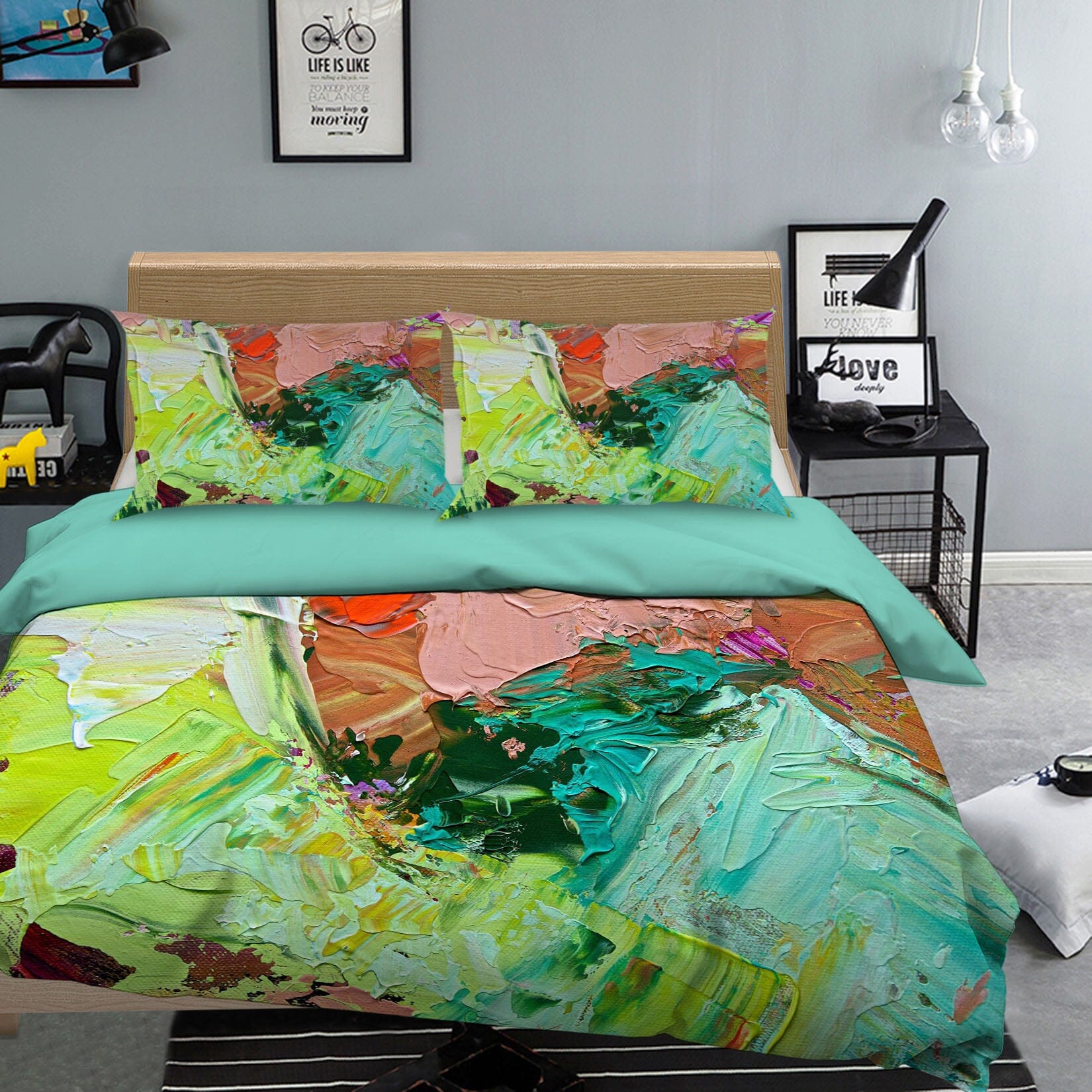3D Green Paint 1080 Allan P. Friedlander Bedding Bed Pillowcases Quilt Quiet Covers AJ Creativity Home