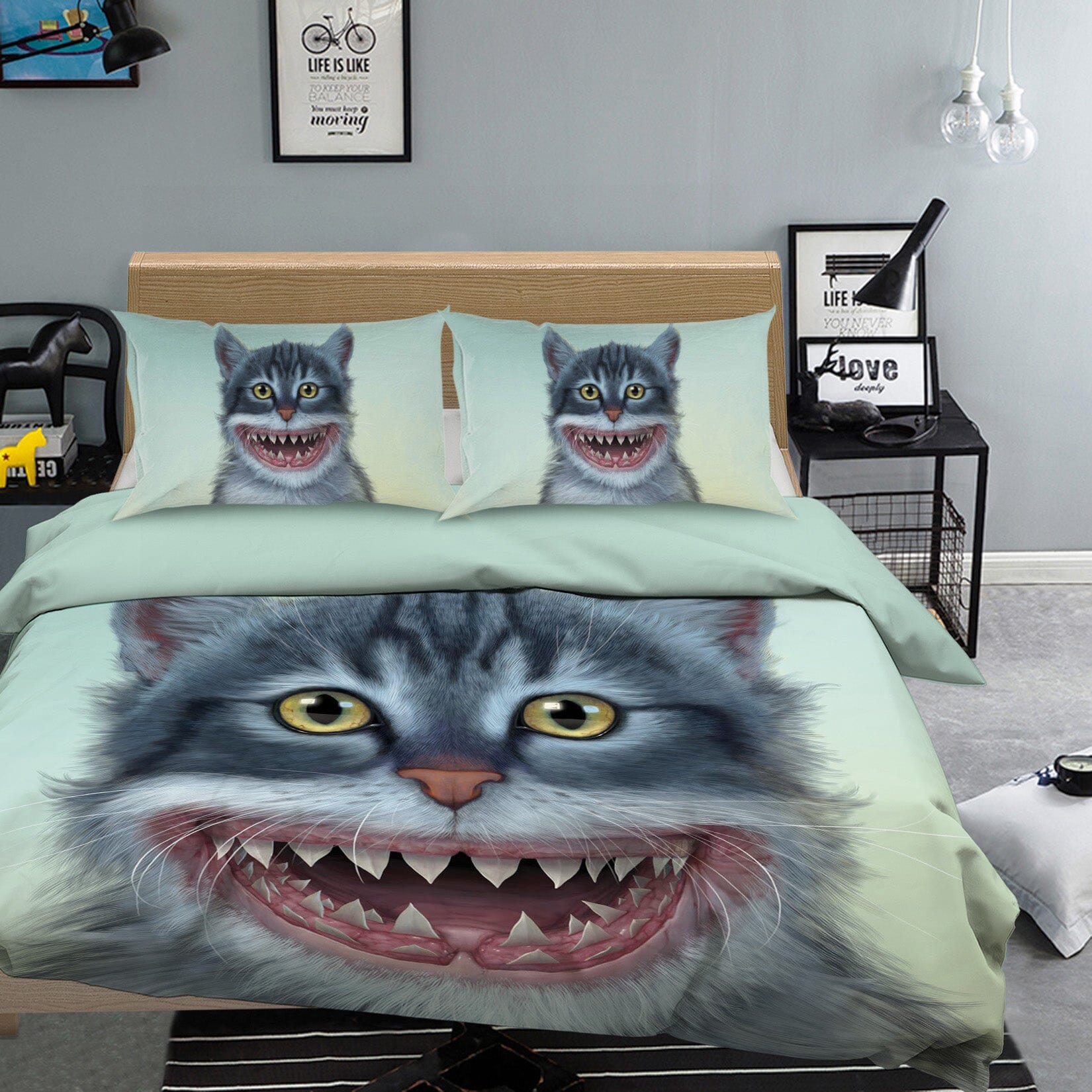 3D Sharkitten 079 Bed Pillowcases Quilt Exclusive Designer Vincent Quiet Covers AJ Creativity Home