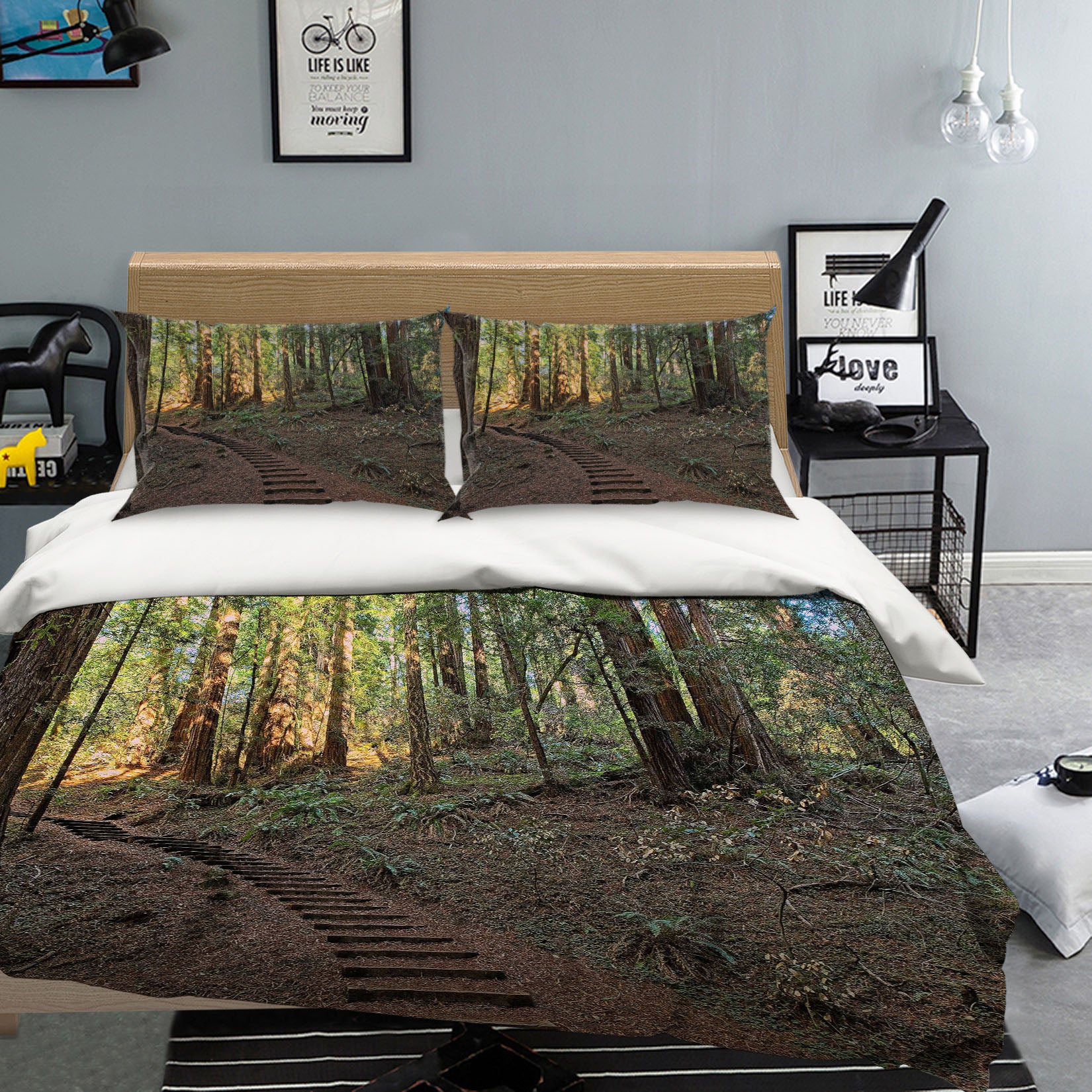 3D Forest Walkway 62014 Kathy Barefield Bedding Bed Pillowcases Quilt