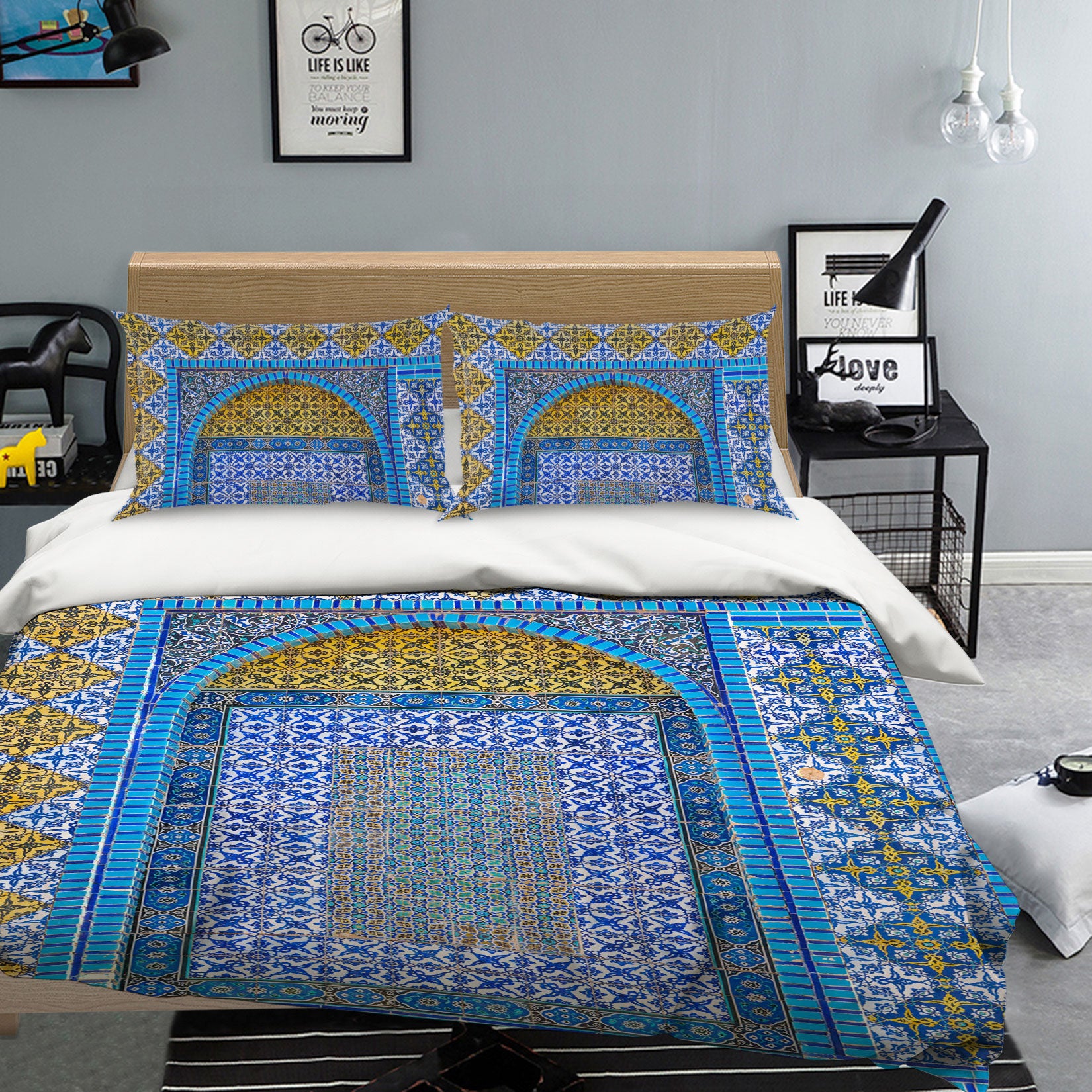 3D Blue Pattern 1074 Assaf Frank Bedding Bed Pillowcases Quilt