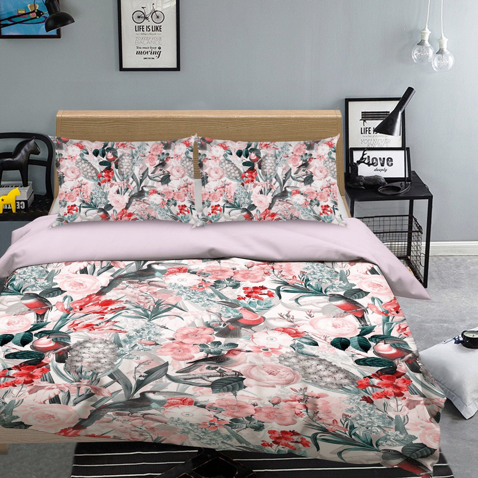 3D Pink Toucan 180 Uta Naumann Bedding Bed Pillowcases Quilt Quiet Covers AJ Creativity Home