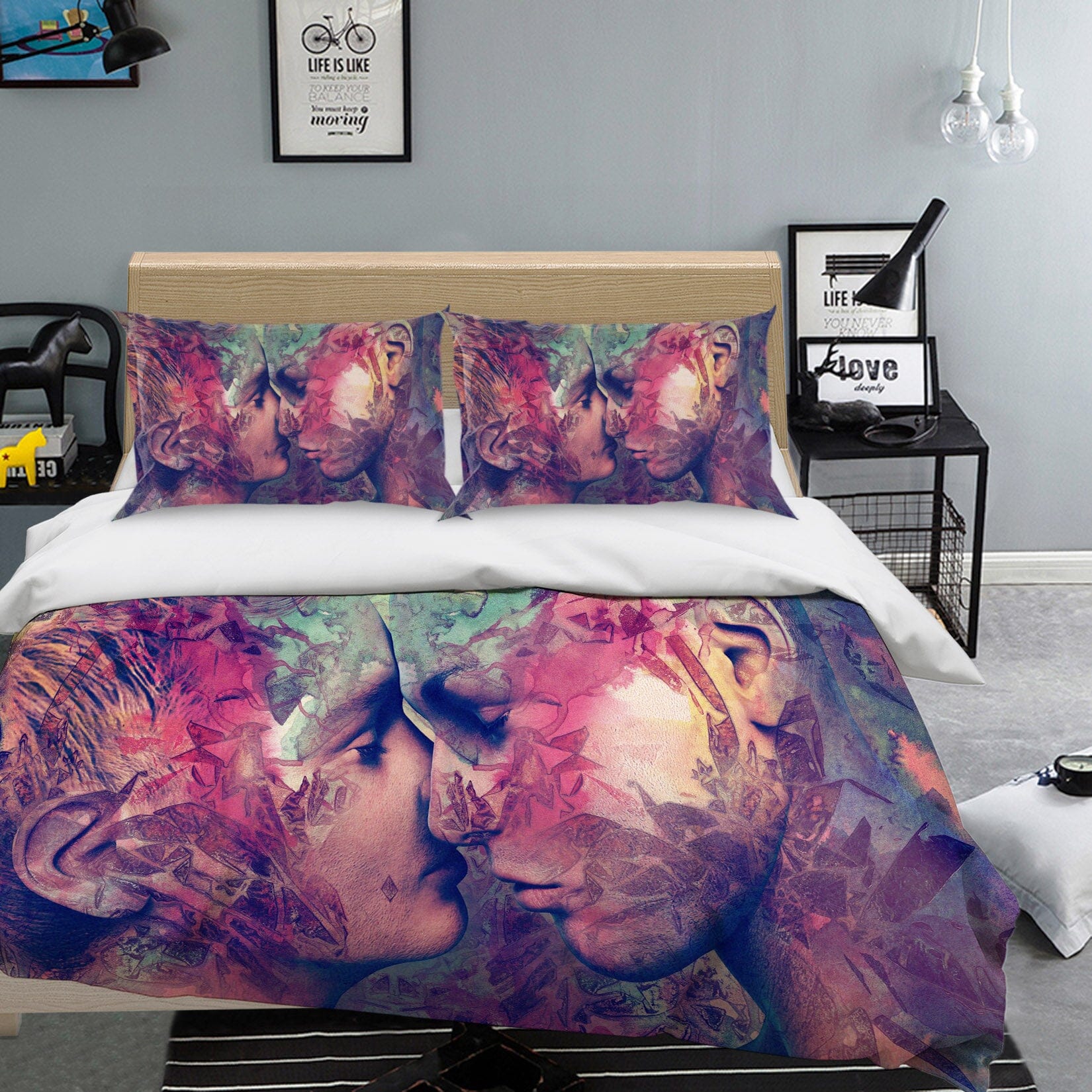 3D Graffiti Love 2006 Marco Cavazzana Bedding Bed Pillowcases Quilt Quiet Covers AJ Creativity Home