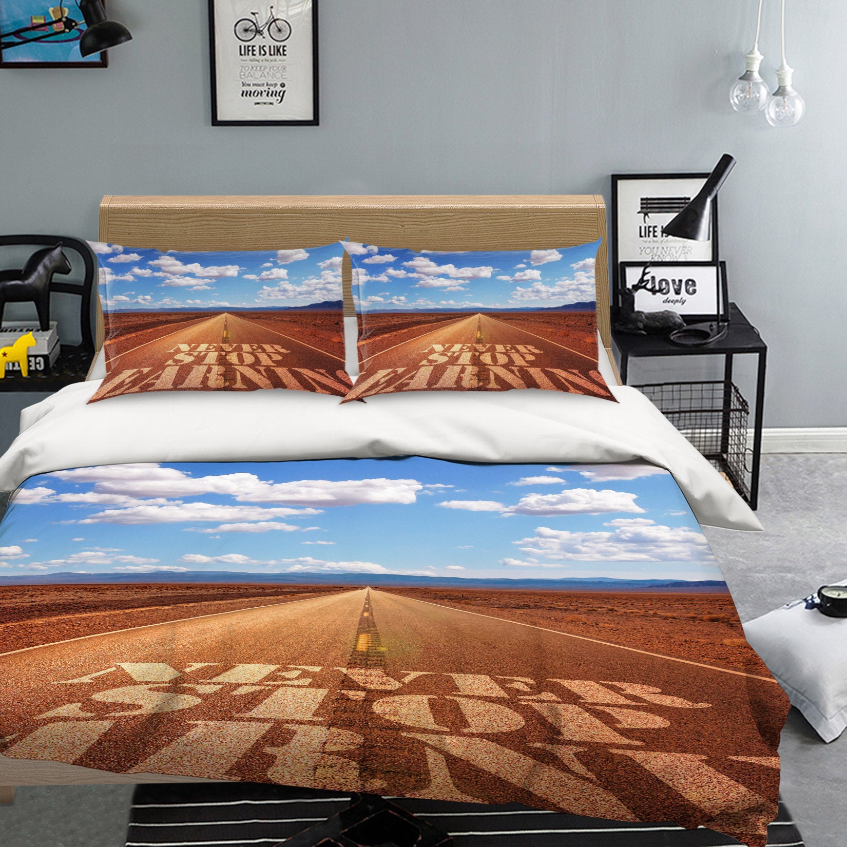 3D Highway 19177 Bed Pillowcases Quilt