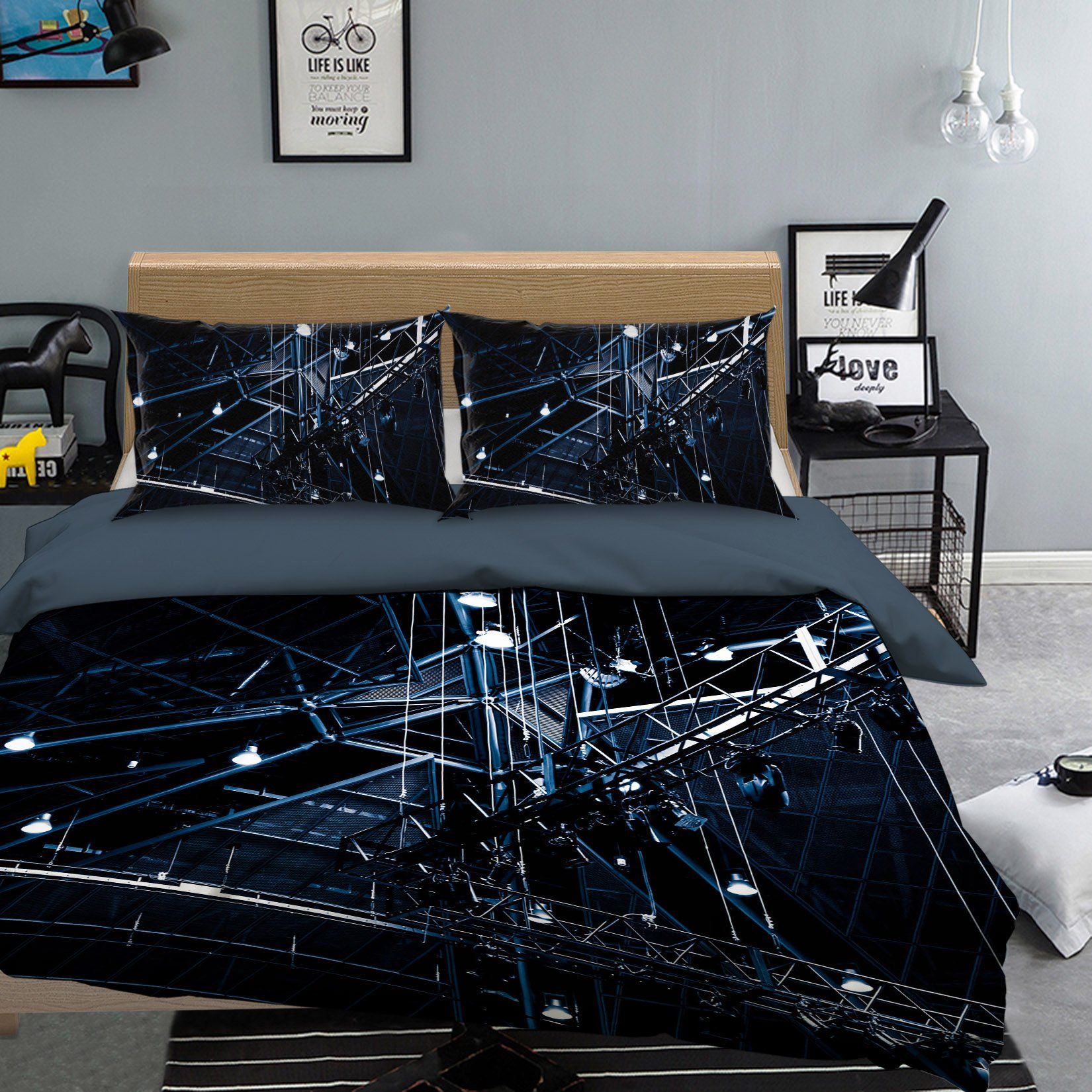 3D Bright Light 2001 Noirblanc777 Bedding Bed Pillowcases Quilt Quiet Covers AJ Creativity Home