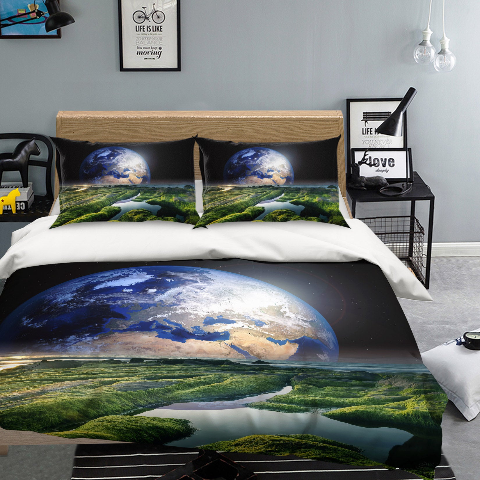 3D Earth 19190 Bed Pillowcases Quilt