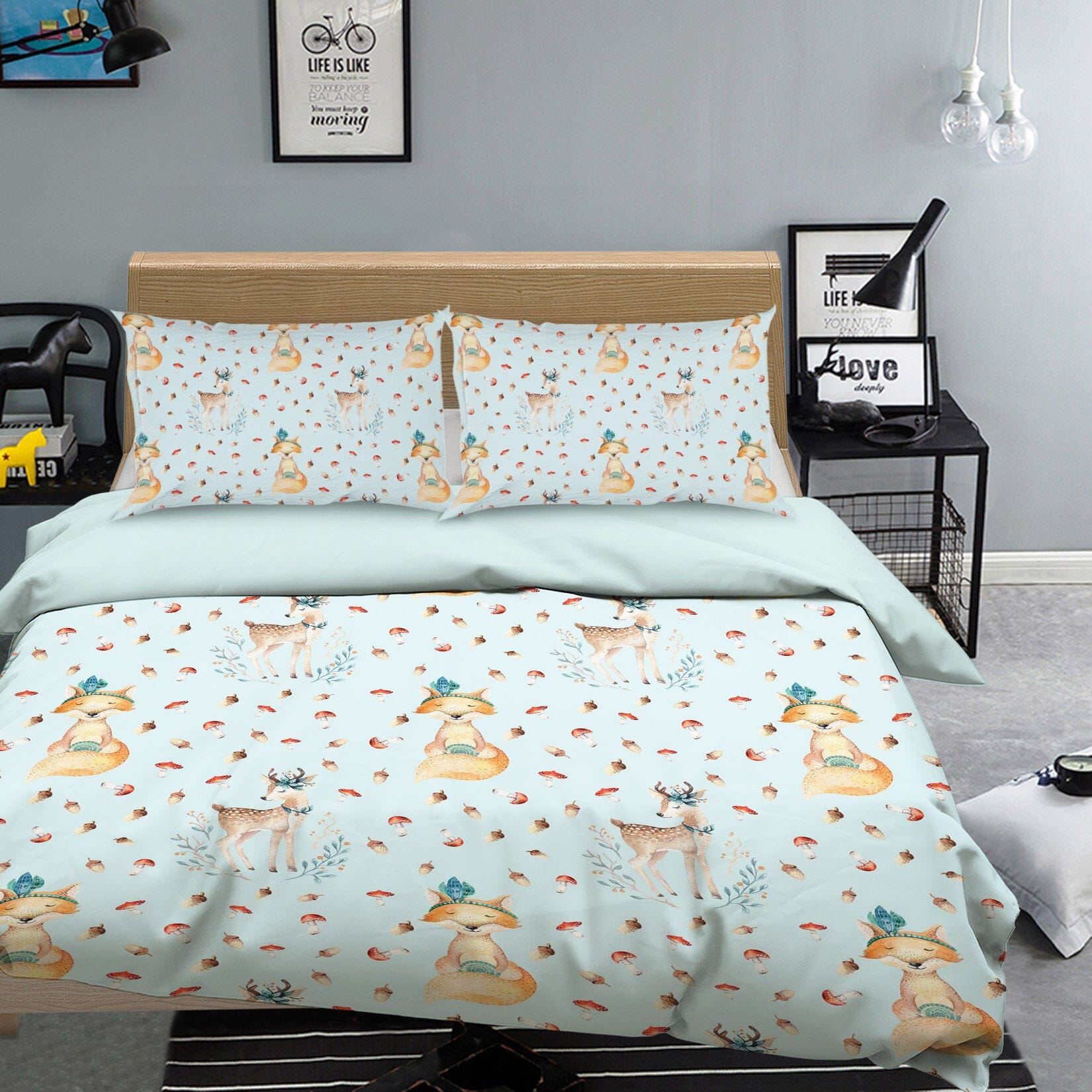 3D Fox Mushroom 211 Uta Naumann Bedding Bed Pillowcases Quilt Quiet Covers AJ Creativity Home