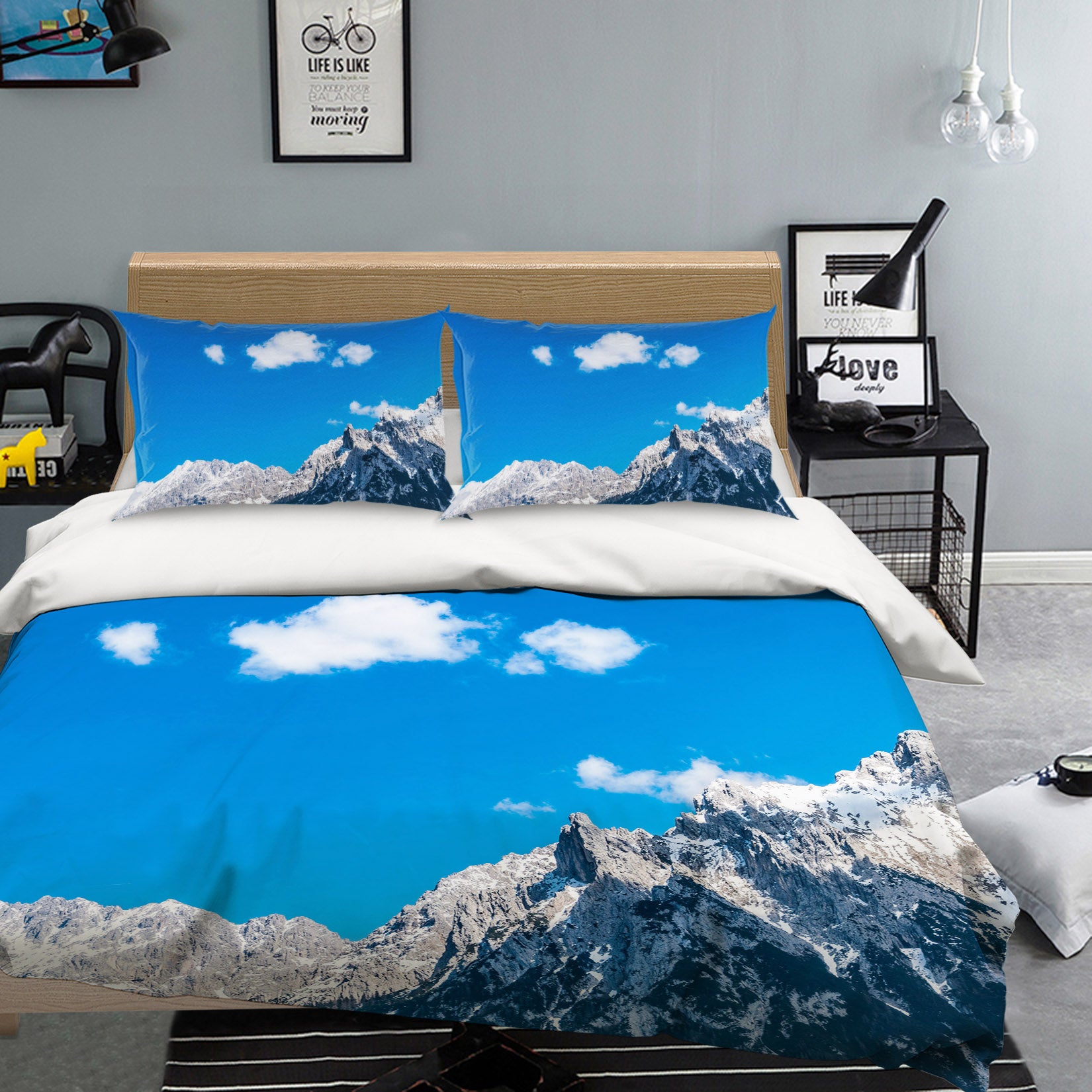 3D Snow Mountain 60091 Bed Pillowcases Quilt