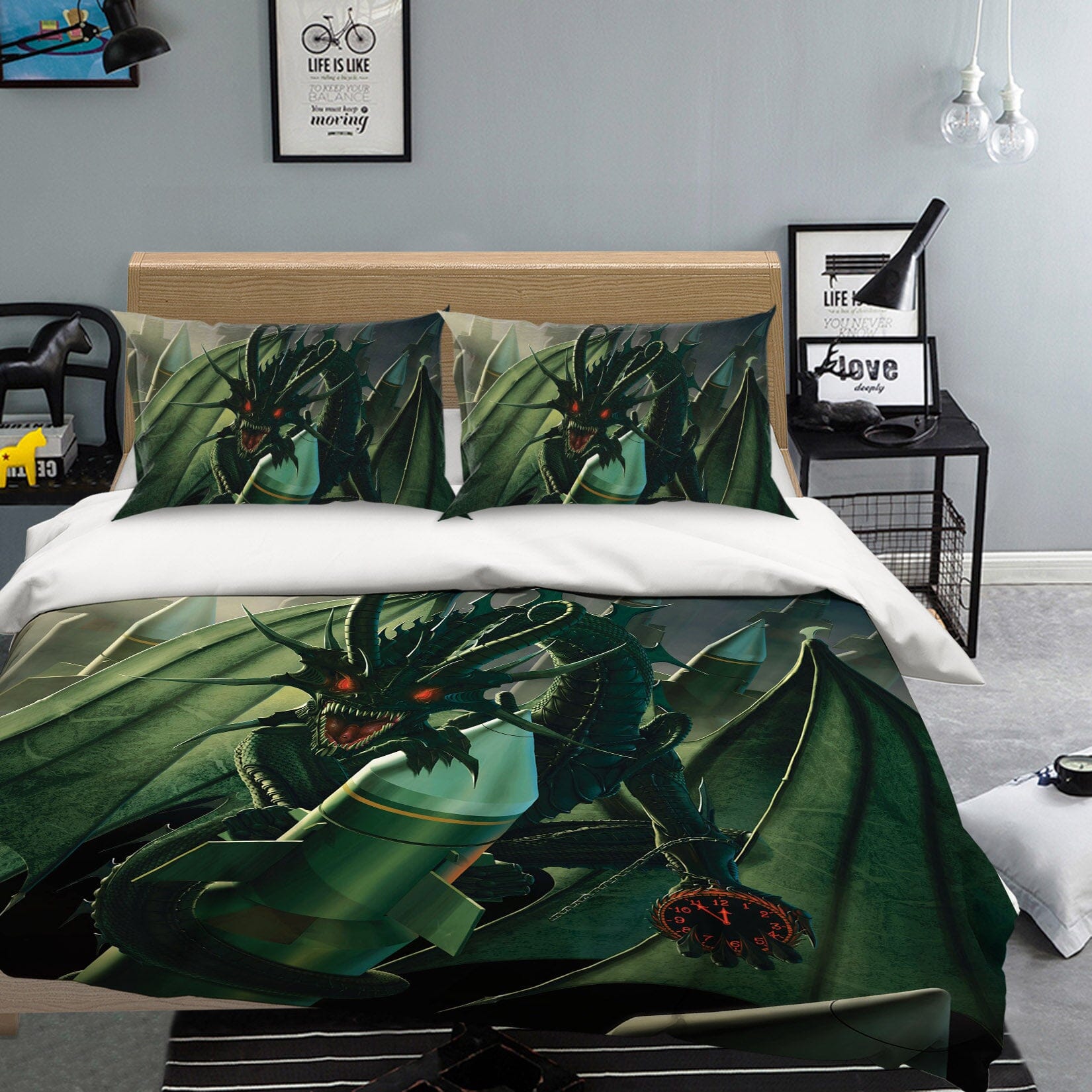 3D Doom Dragon 040 Bed Pillowcases Quilt Exclusive Designer Vincent Quiet Covers AJ Creativity Home
