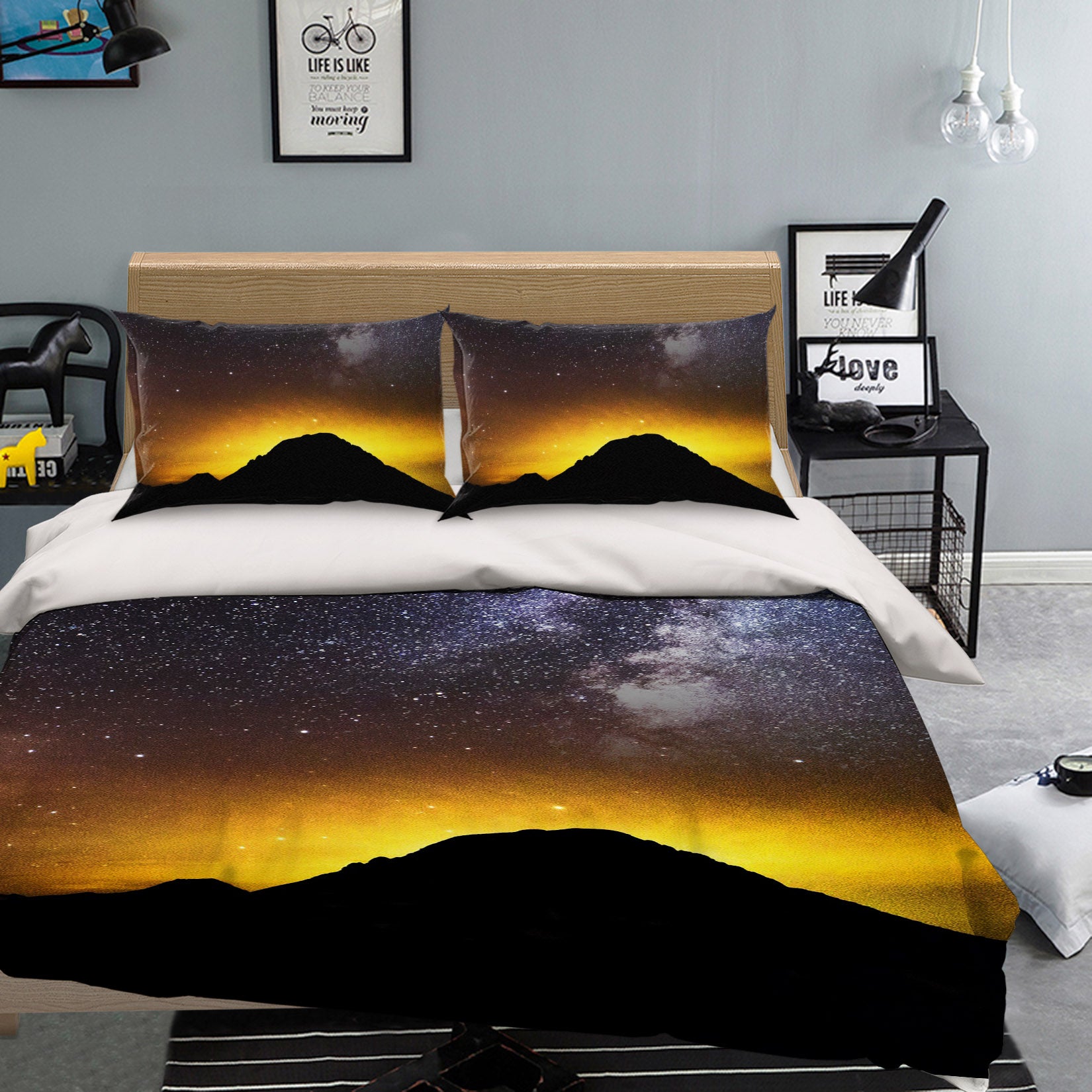 3D Mountain Peak 12184 Bed Pillowcases Quilt