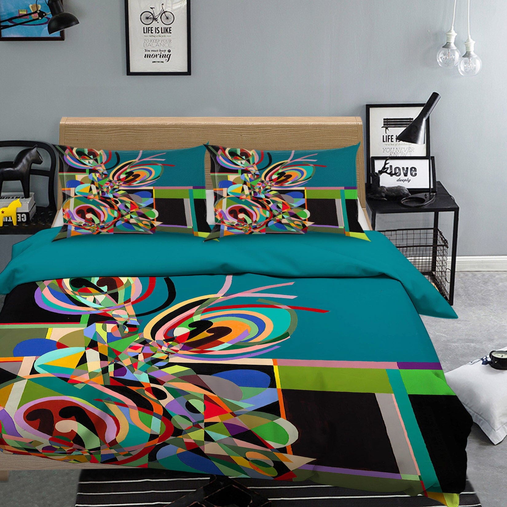 3D Color Line Pattern 1103 Allan P. Friedlander Bedding Bed Pillowcases Quilt Quiet Covers AJ Creativity Home