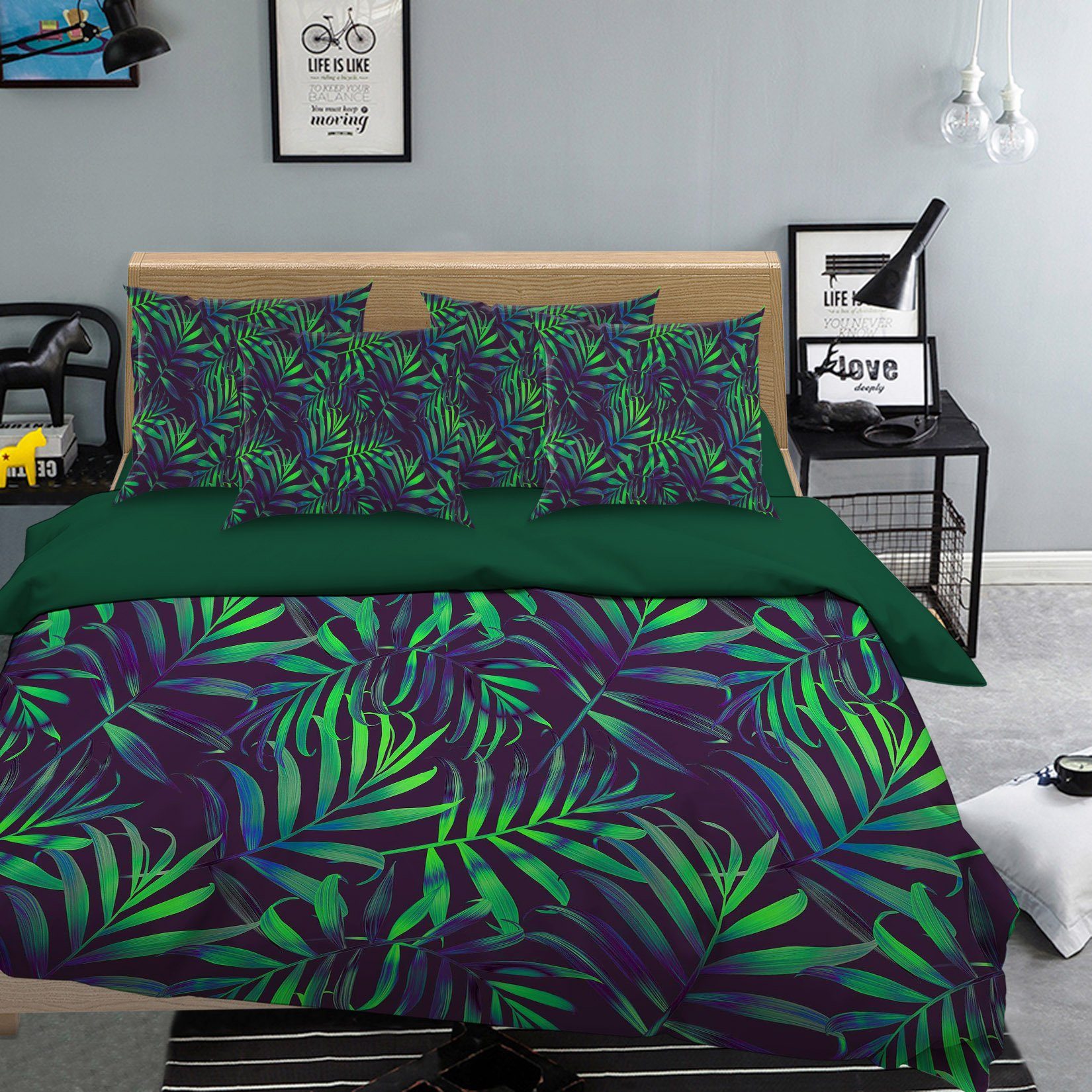 3D Leaves 196 Bed Pillowcases Quilt Wallpaper AJ Wallpaper