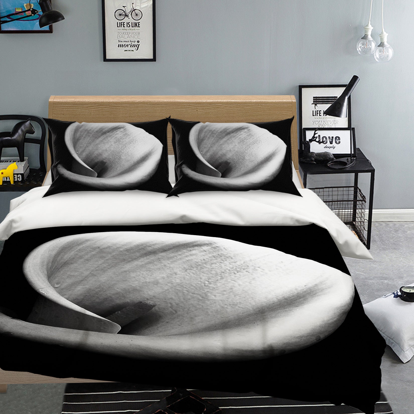 3D Black Lily 095 Bed Pillowcases Quilt