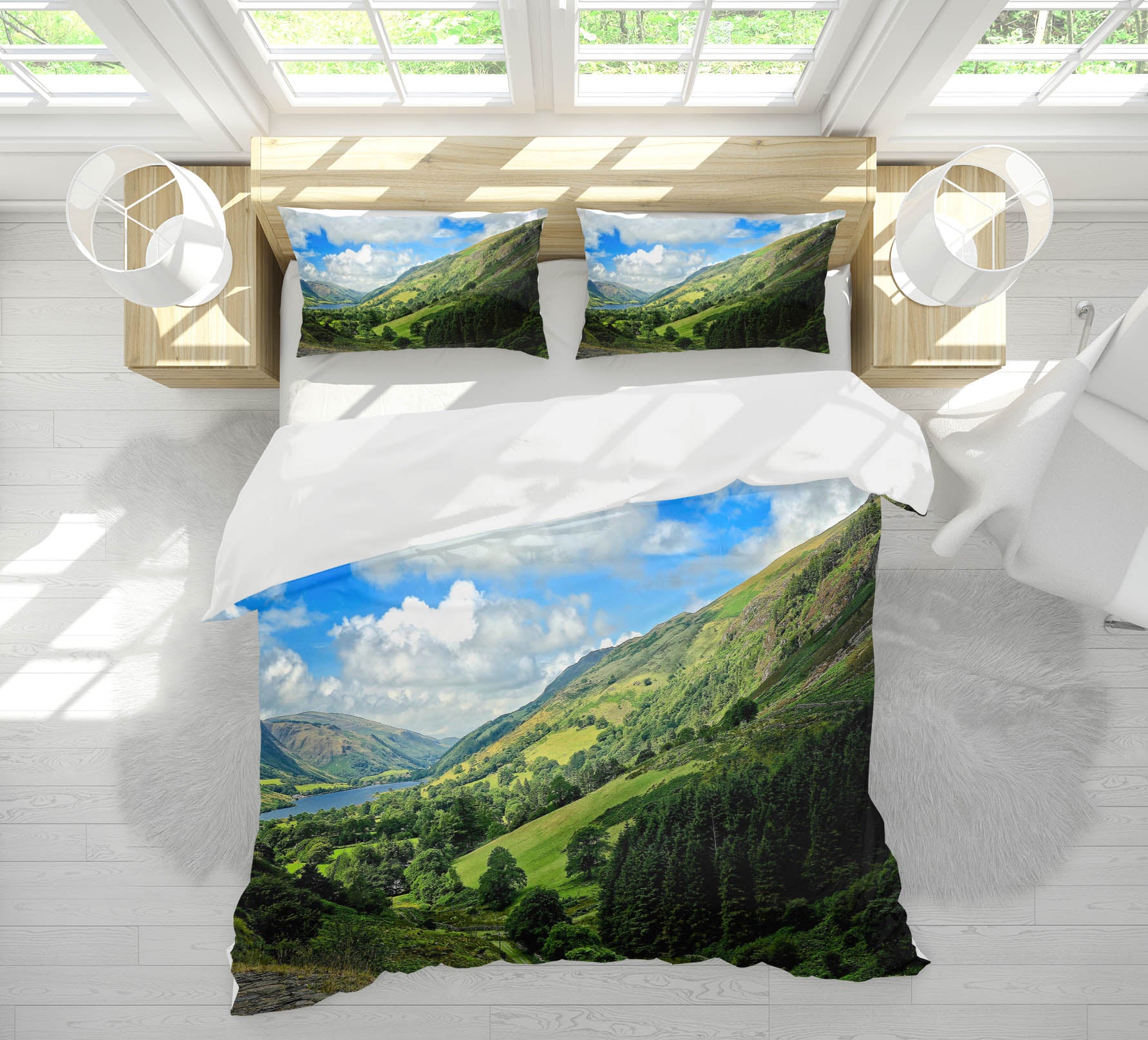 3D Grass Mountain Tree 8688 Kathy Barefield Bedding Bed Pillowcases Quilt