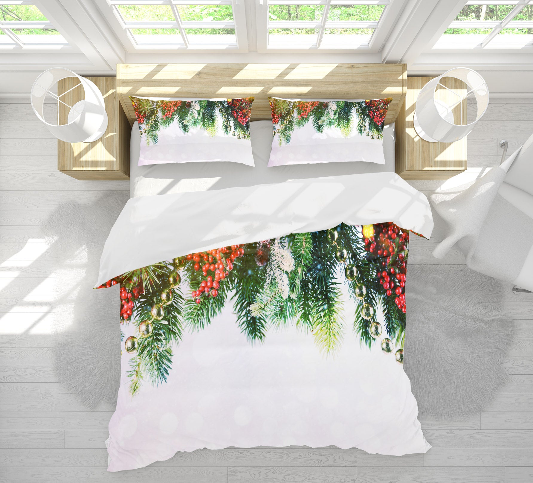 3D Branches 51112 Christmas Quilt Duvet Cover Xmas Bed Pillowcases
