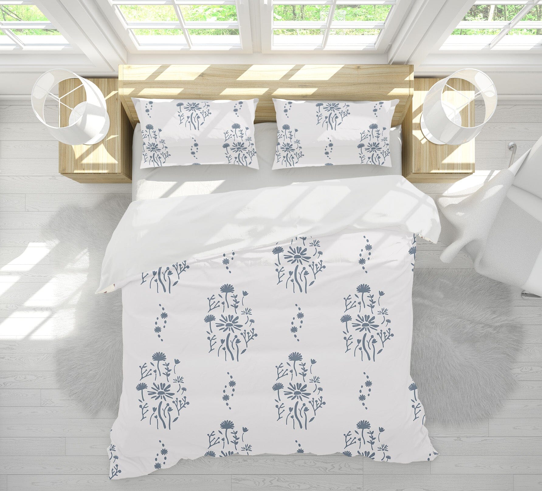 3D Flower Pattern 2101 Jillian Helvey Bedding Bed Pillowcases Quilt Quiet Covers AJ Creativity Home