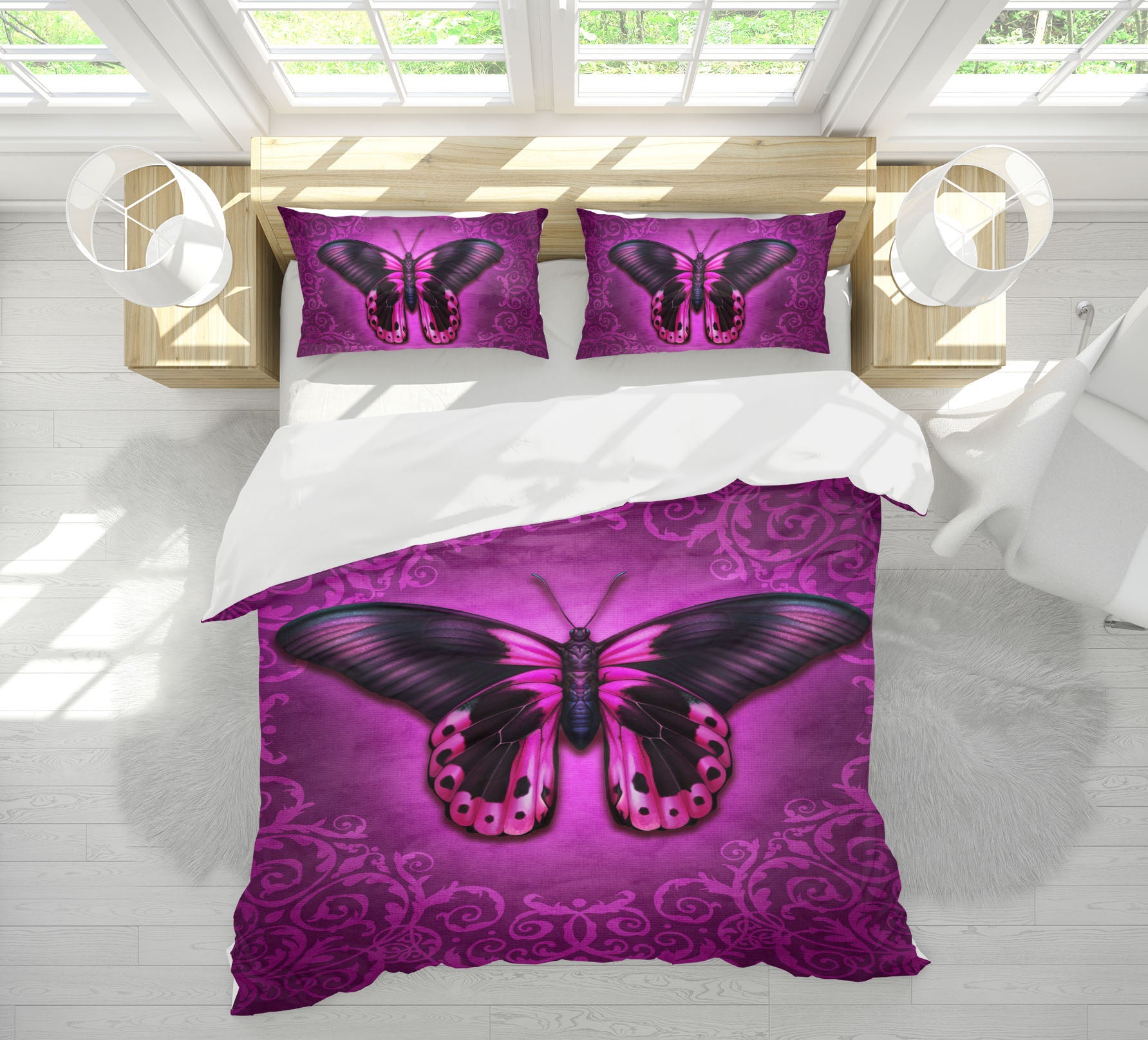 3D Pink Butterfly 8824 Brigid Ashwood Bedding Bed Pillowcases Quilt Cover Duvet Cover