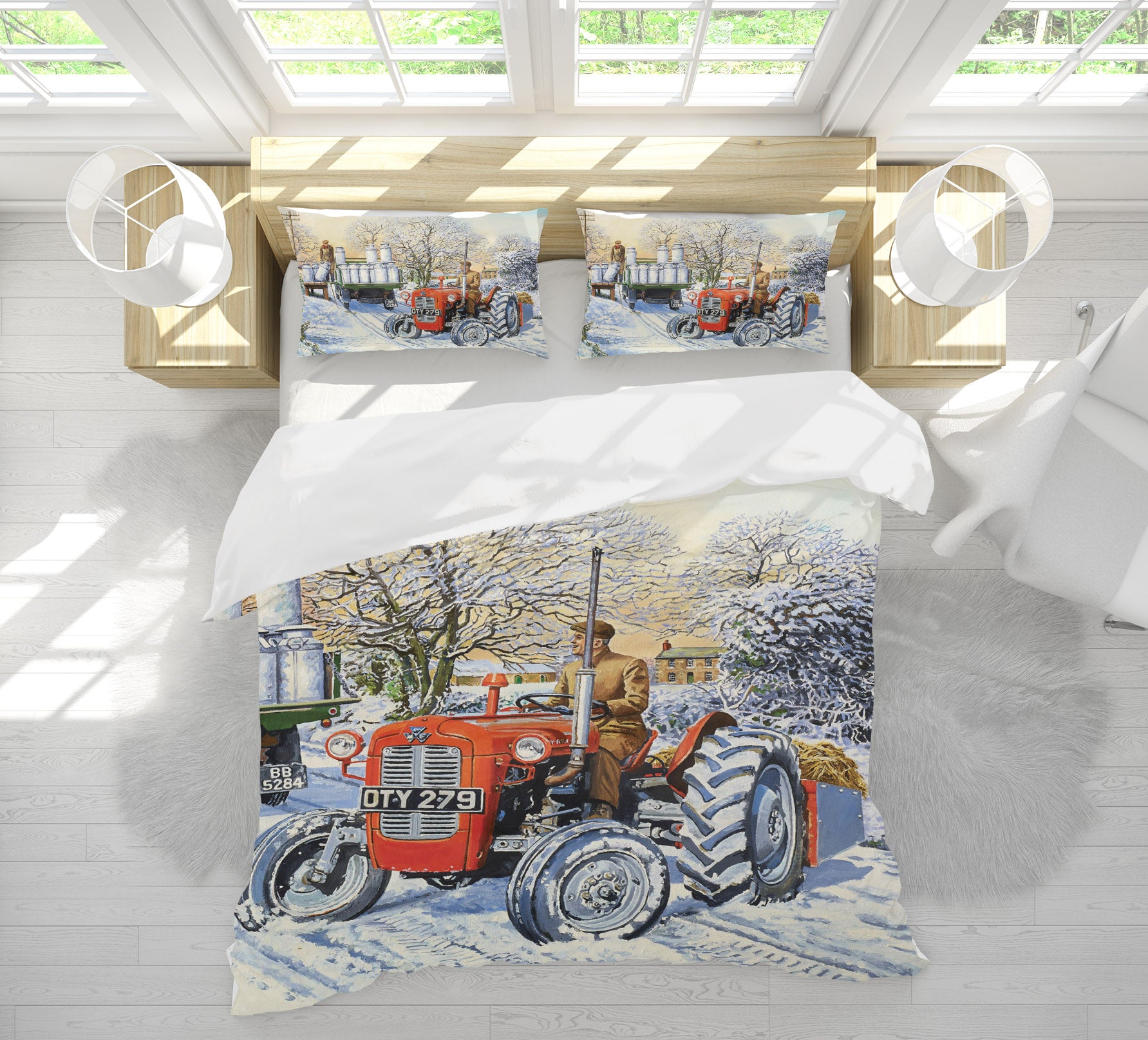 3D Snowfield Tractor 8902 Trevor Mitchell bedding Bed Pillowcases Quilt