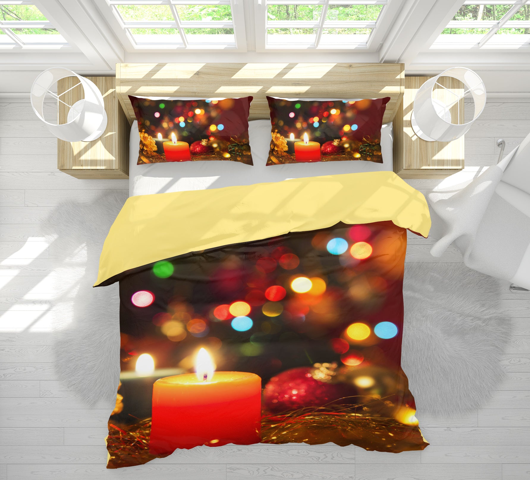 3D Candlelight 13200 Bed Pillowcases Quilt