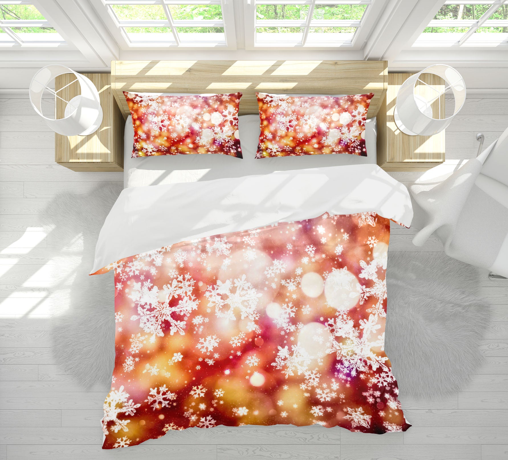 3D Snowflake 51138 Christmas Quilt Duvet Cover Xmas Bed Pillowcases