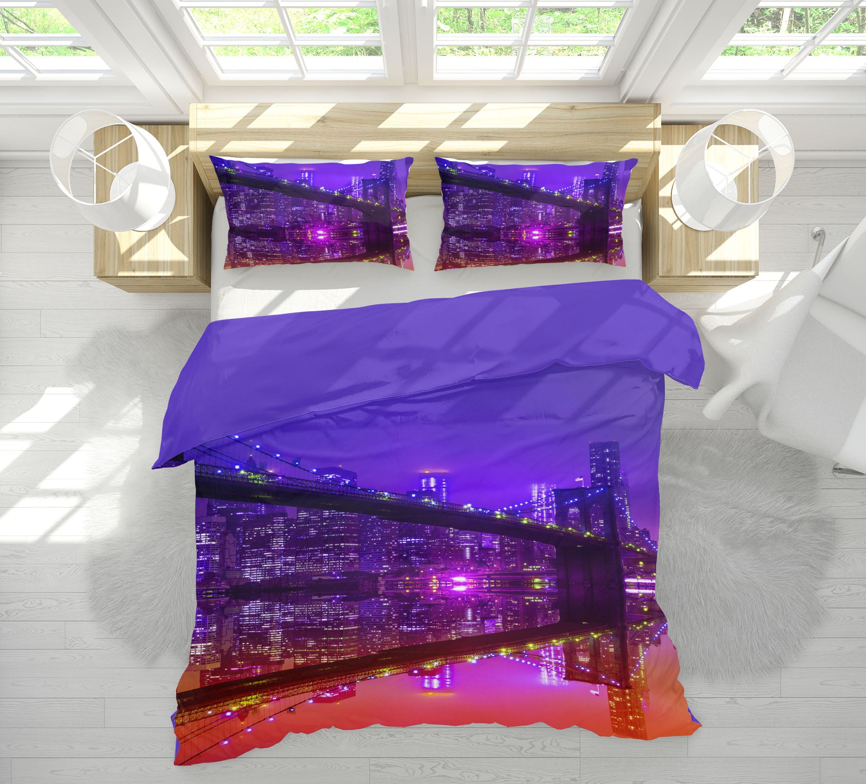 3D Brooklyn Over The Sunset 016 Marco Carmassi Bedding Bed Pillowcases Quilt