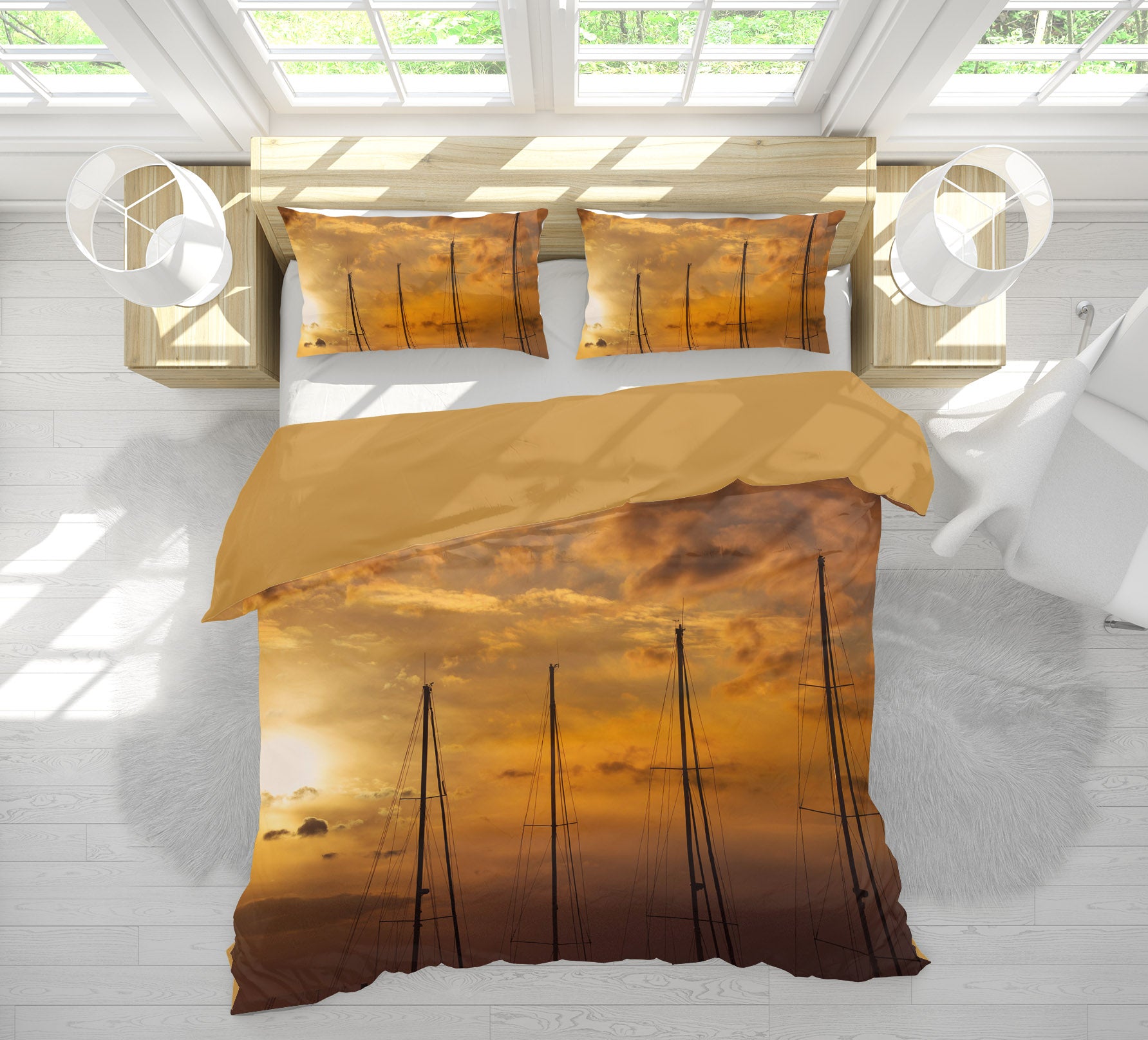3D Yellow Sunset 097 Marco Carmassi Bedding Bed Pillowcases Quilt