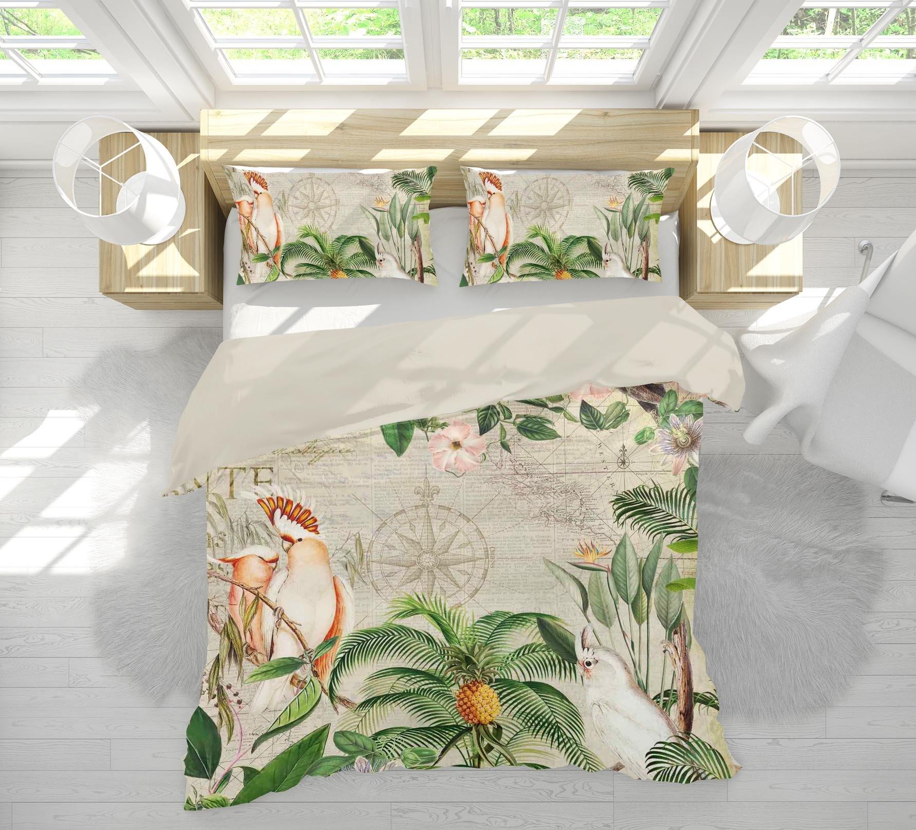 3D Branch Parrot 2144 Andrea haase Bedding Bed Pillowcases Quilt Quiet Covers AJ Creativity Home