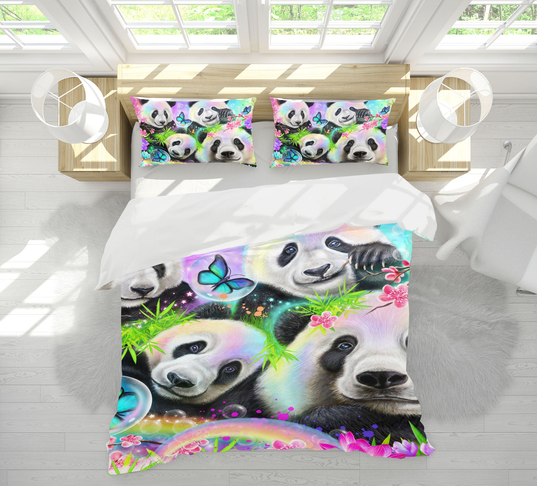 3D Butterfly Panda 8598 Sheena Pike Bedding Bed Pillowcases Quilt Cover Duvet Cover