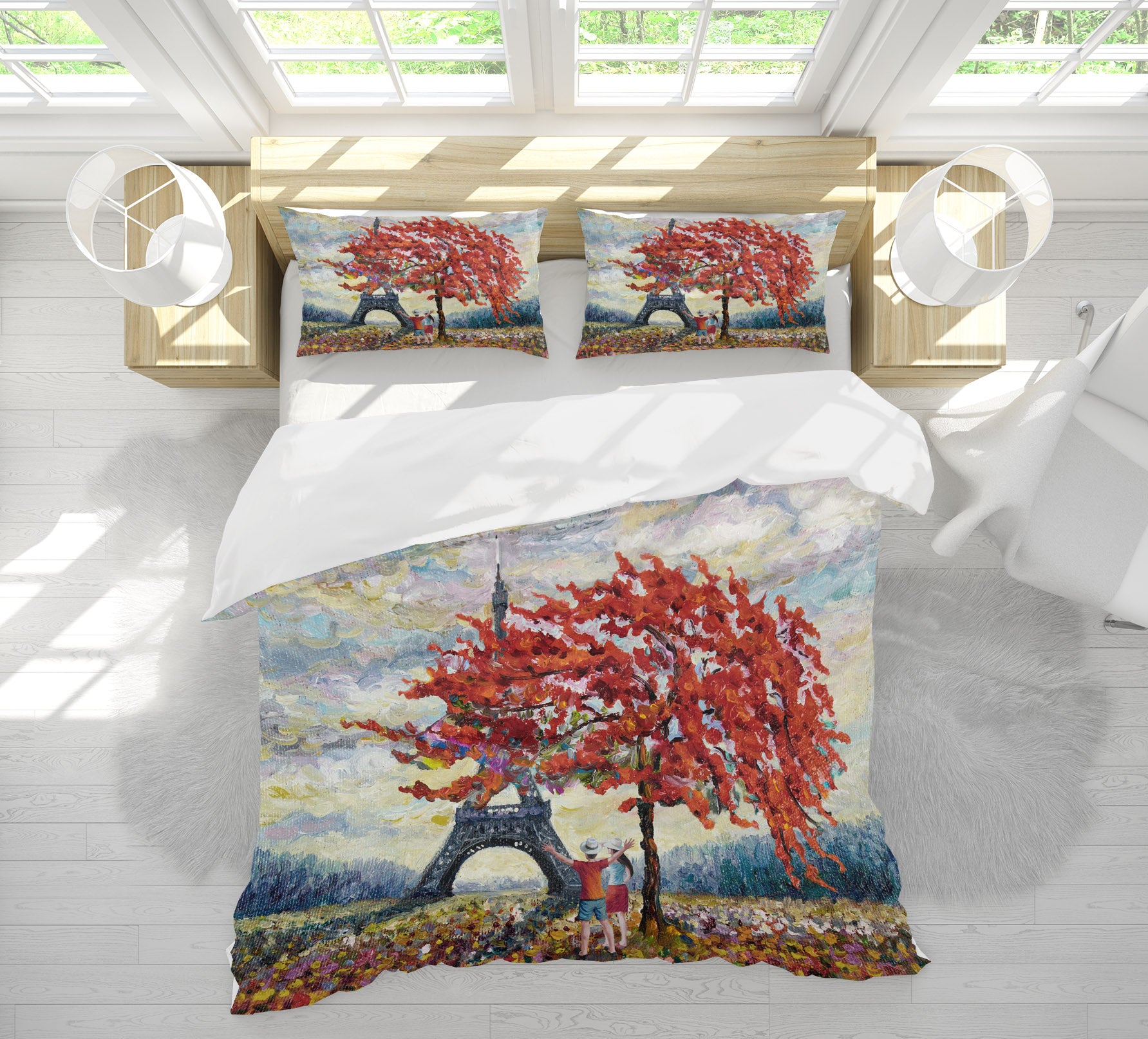 3D Tree Iron Tower 60134 Bed Pillowcases Quilt