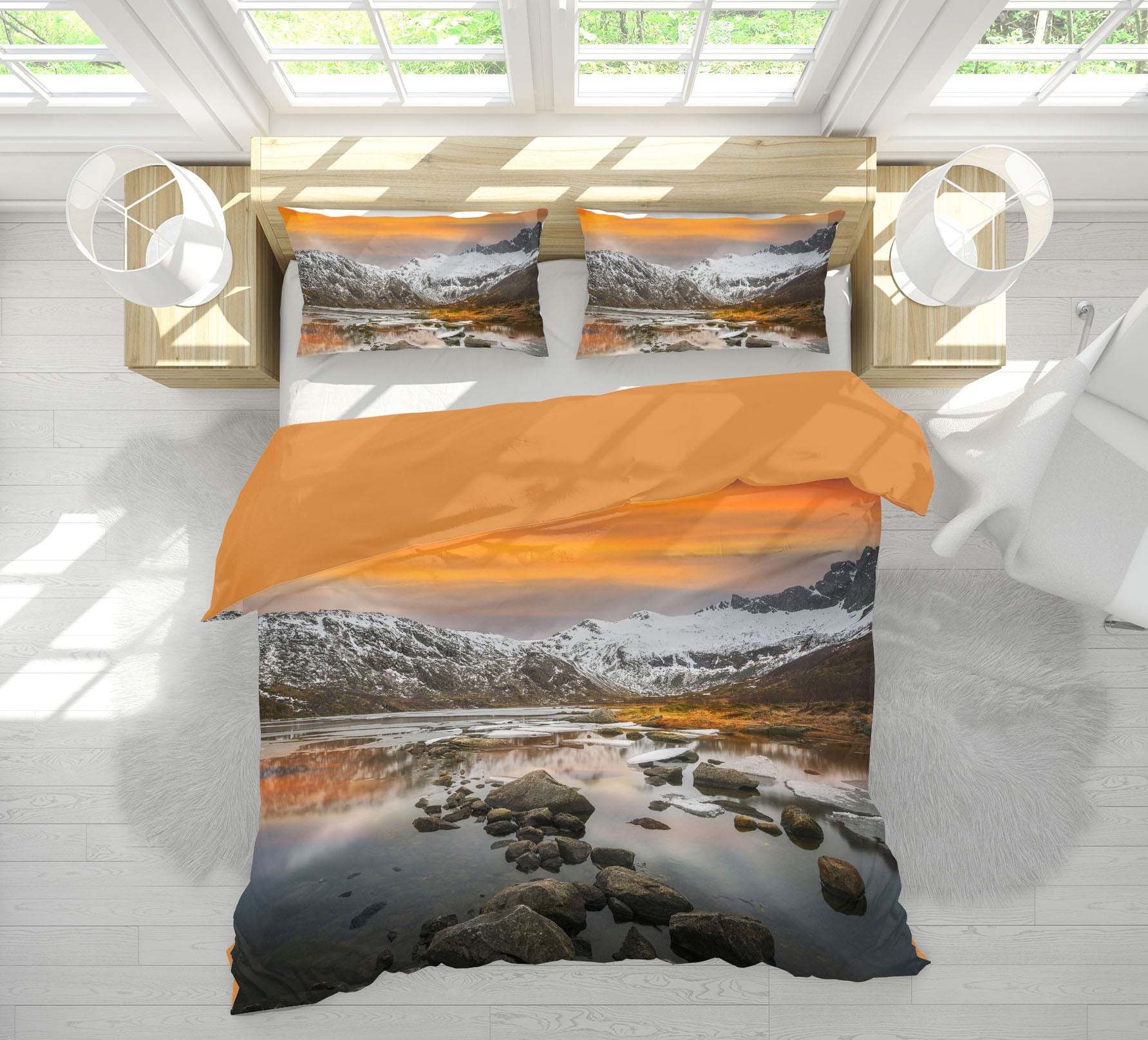 3D Stone Lake 087 Marco Carmassi Bedding Bed Pillowcases Quilt