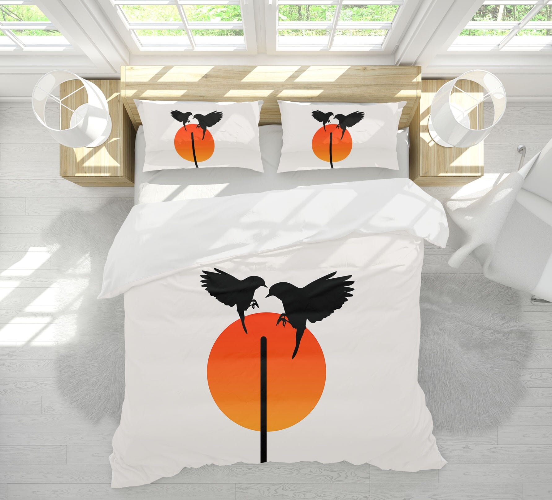 3D Sunset Magpie 231 Boris Draschoff Bedding Bed Pillowcases Quilt Quiet Covers AJ Creativity Home