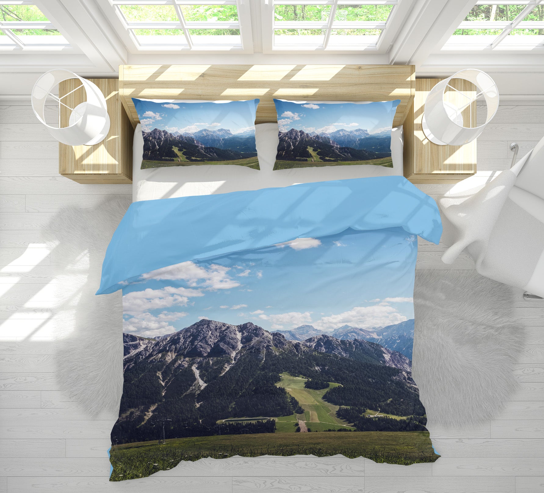 3D Mountains 19180 Bed Pillowcases Quilt