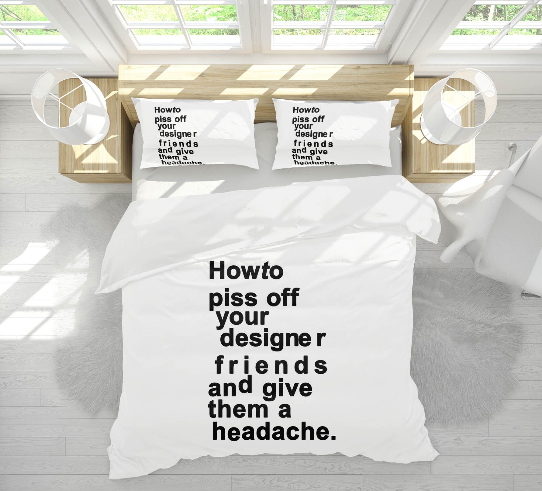 3D Black Words 222 Boris Draschoff Bedding Bed Pillowcases Quilt Quiet Covers AJ Creativity Home