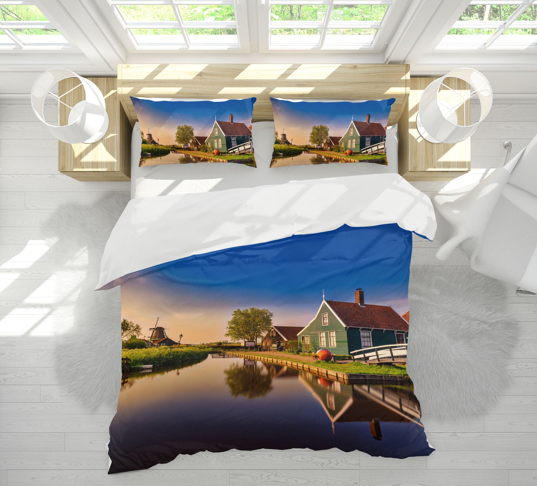 3D House Lake 040 Marco Carmassi Bedding Bed Pillowcases Quilt