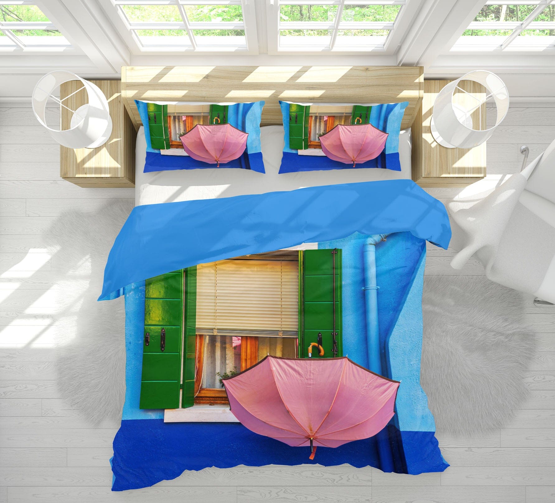3D Pink Umbrella 2131 Marco Carmassi Bedding Bed Pillowcases Quilt Quiet Covers AJ Creativity Home