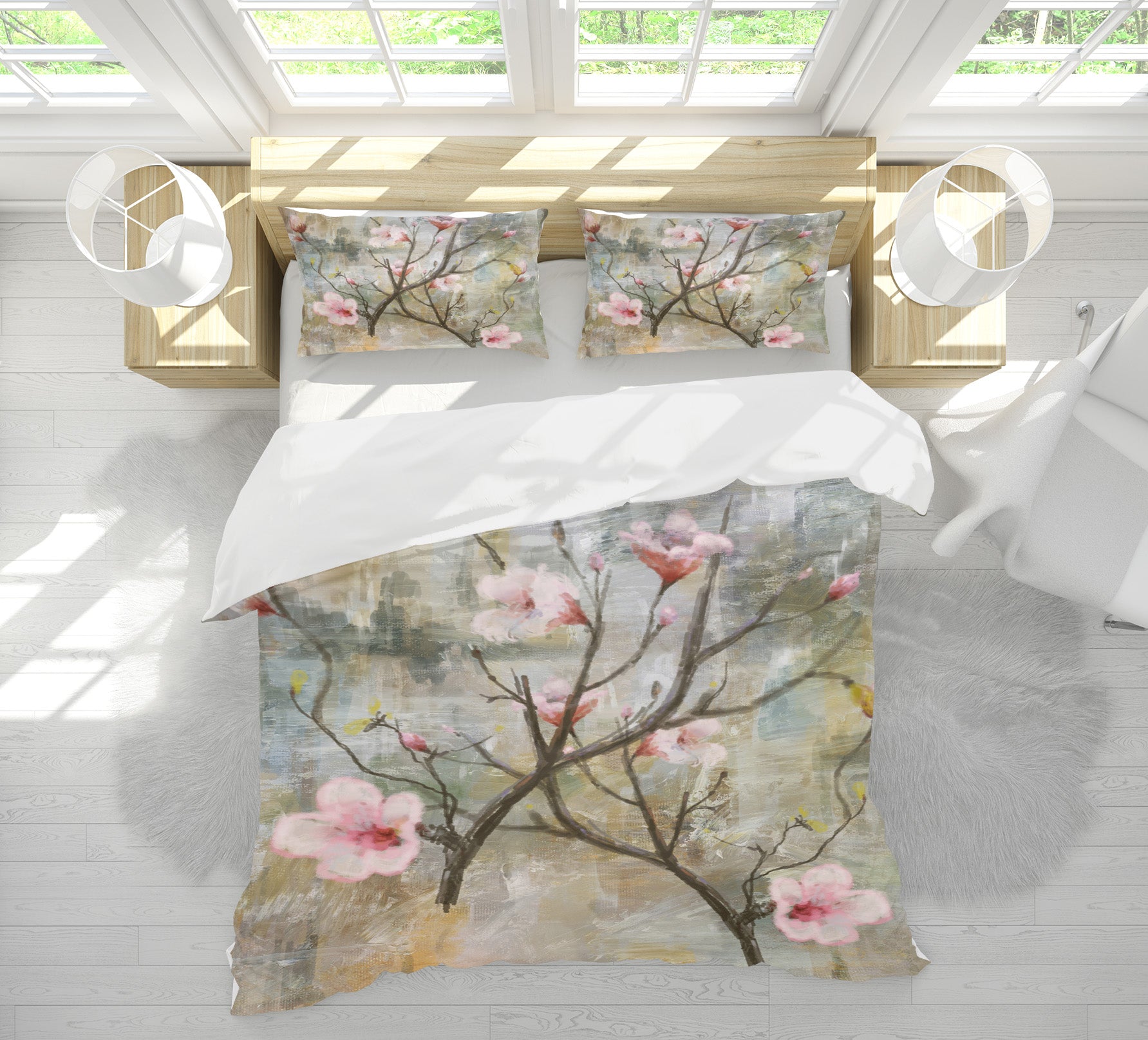 3D Peach Blossom Branch 60152 Bed Pillowcases Quilt