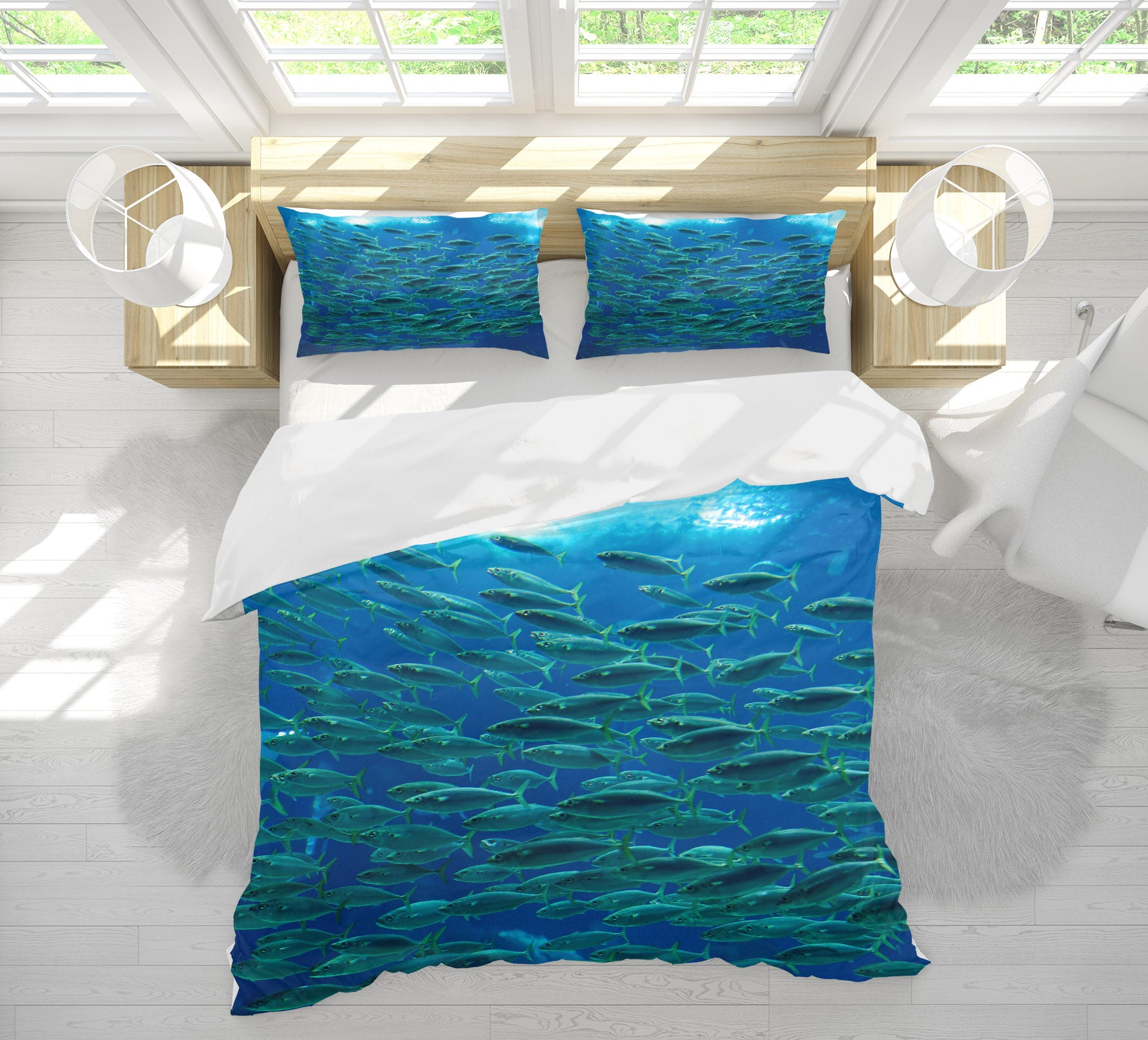 3D School Of Fish 21012 Bed Pillowcases Quilt