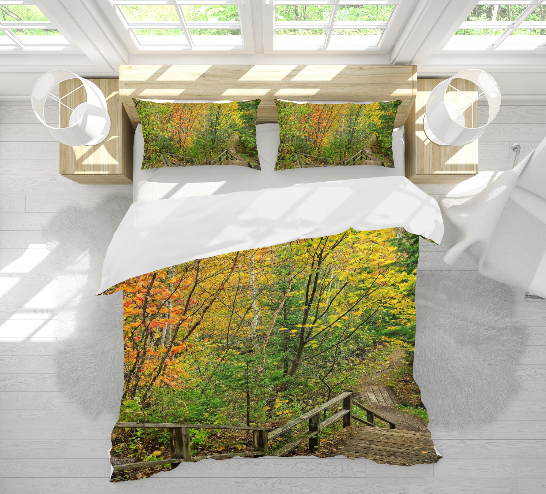 3D Forest Staircase 62012 Kathy Barefield Bedding Bed Pillowcases Quilt