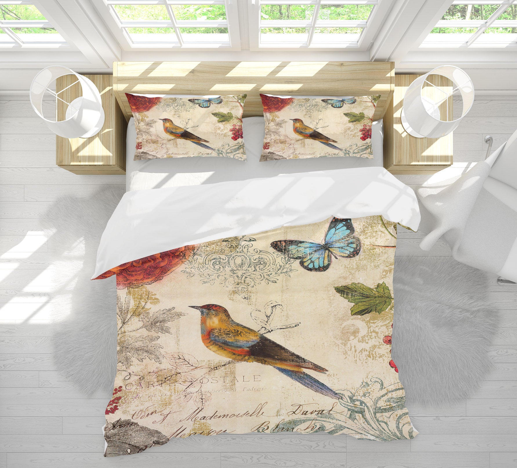 3D Bird Butterfly 60116 Bed Pillowcases Quilt
