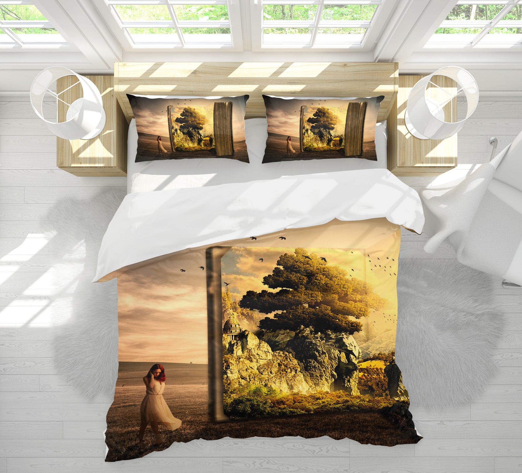 3D Female Sea Tree 19130 Bed Pillowcases Quilt