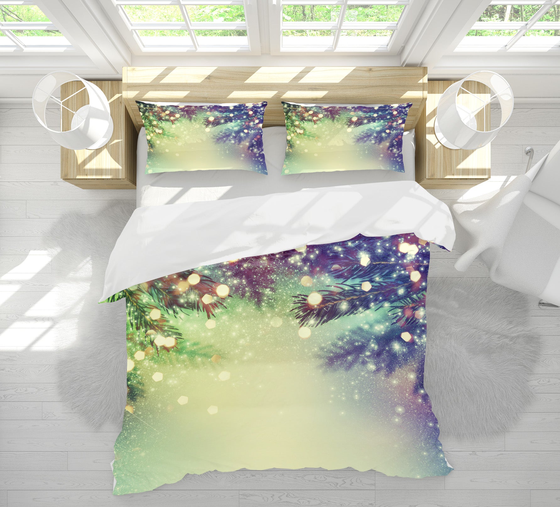 3D Branches Light Spot 51102 Christmas Quilt Duvet Cover Xmas Bed Pillowcases