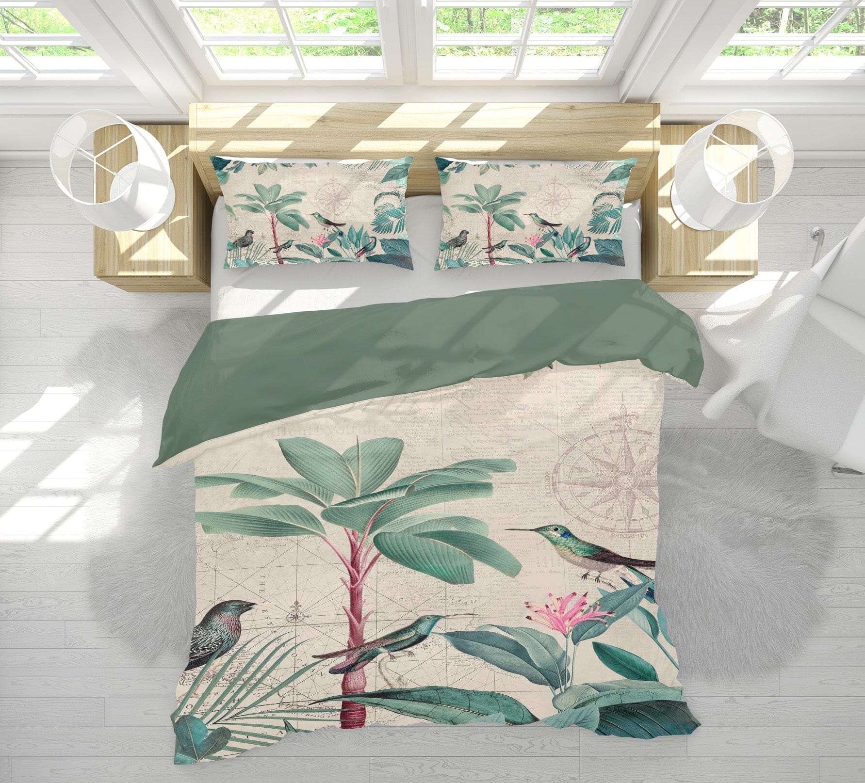 3D Coconut Tree Bird 121 Andrea haase Bedding Bed Pillowcases Quilt Quiet Covers AJ Creativity Home