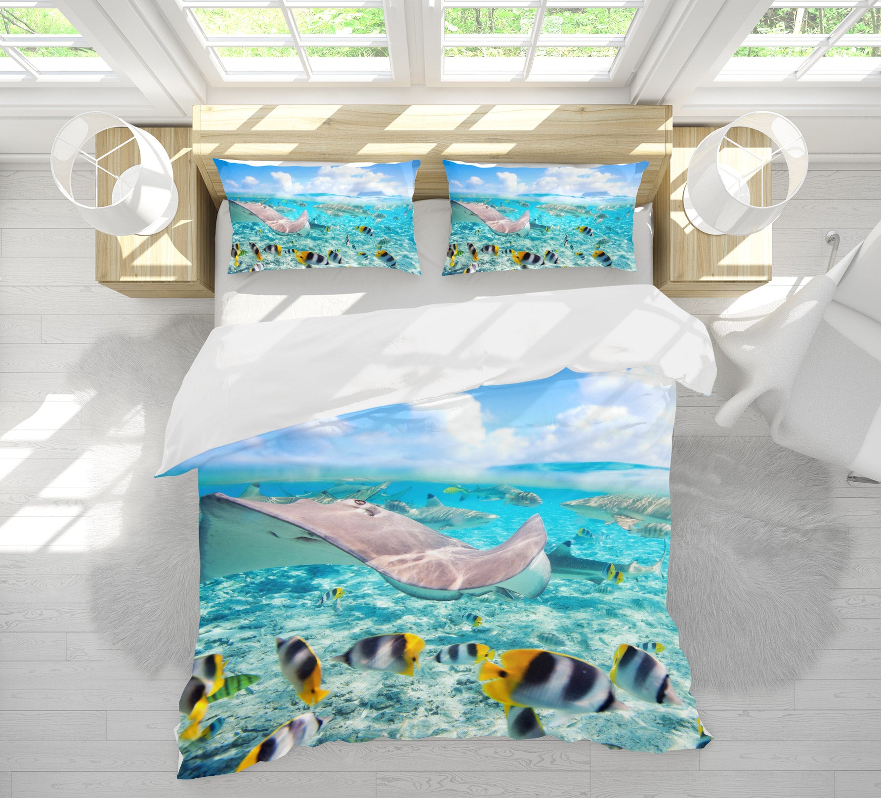 3D Seabed Fish 12039 Bed Pillowcases Quilt