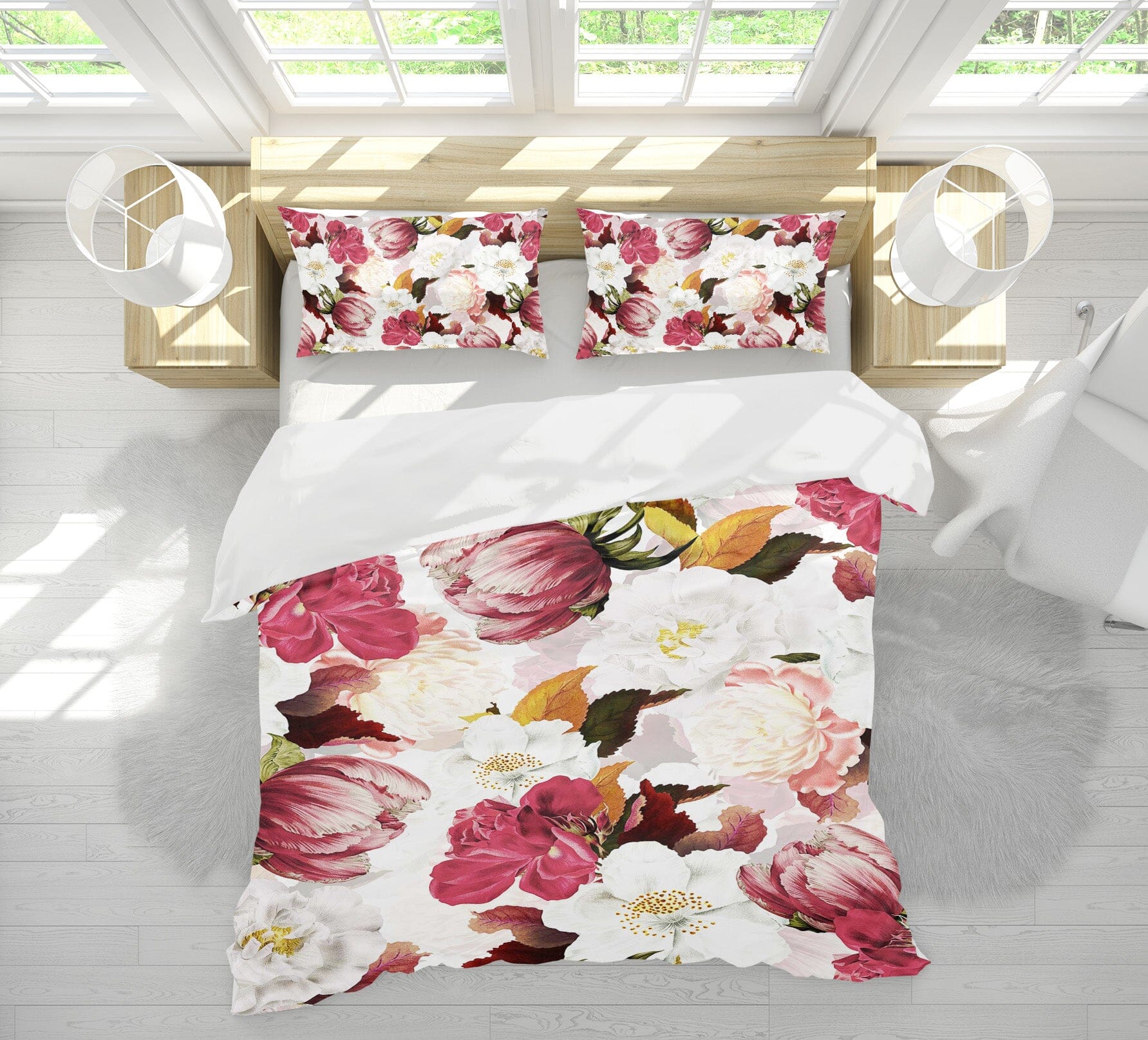 3D Peony Leaves 169 Uta Naumann Bedding Bed Pillowcases Quilt Quiet Covers AJ Creativity Home