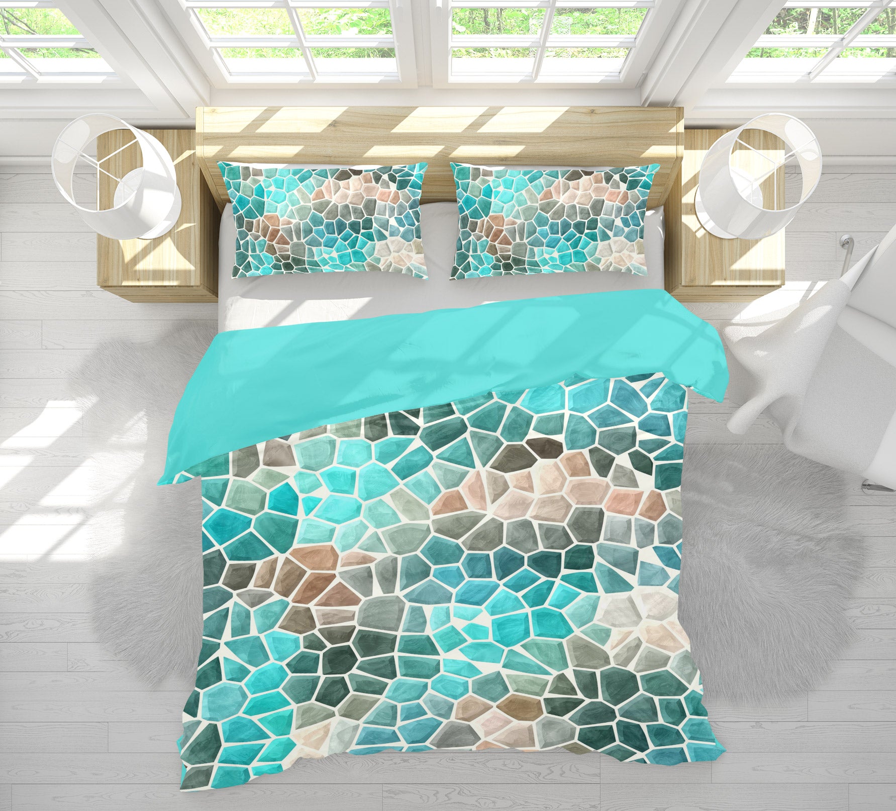 3D Green Patch 13203 Bed Pillowcases Quilt