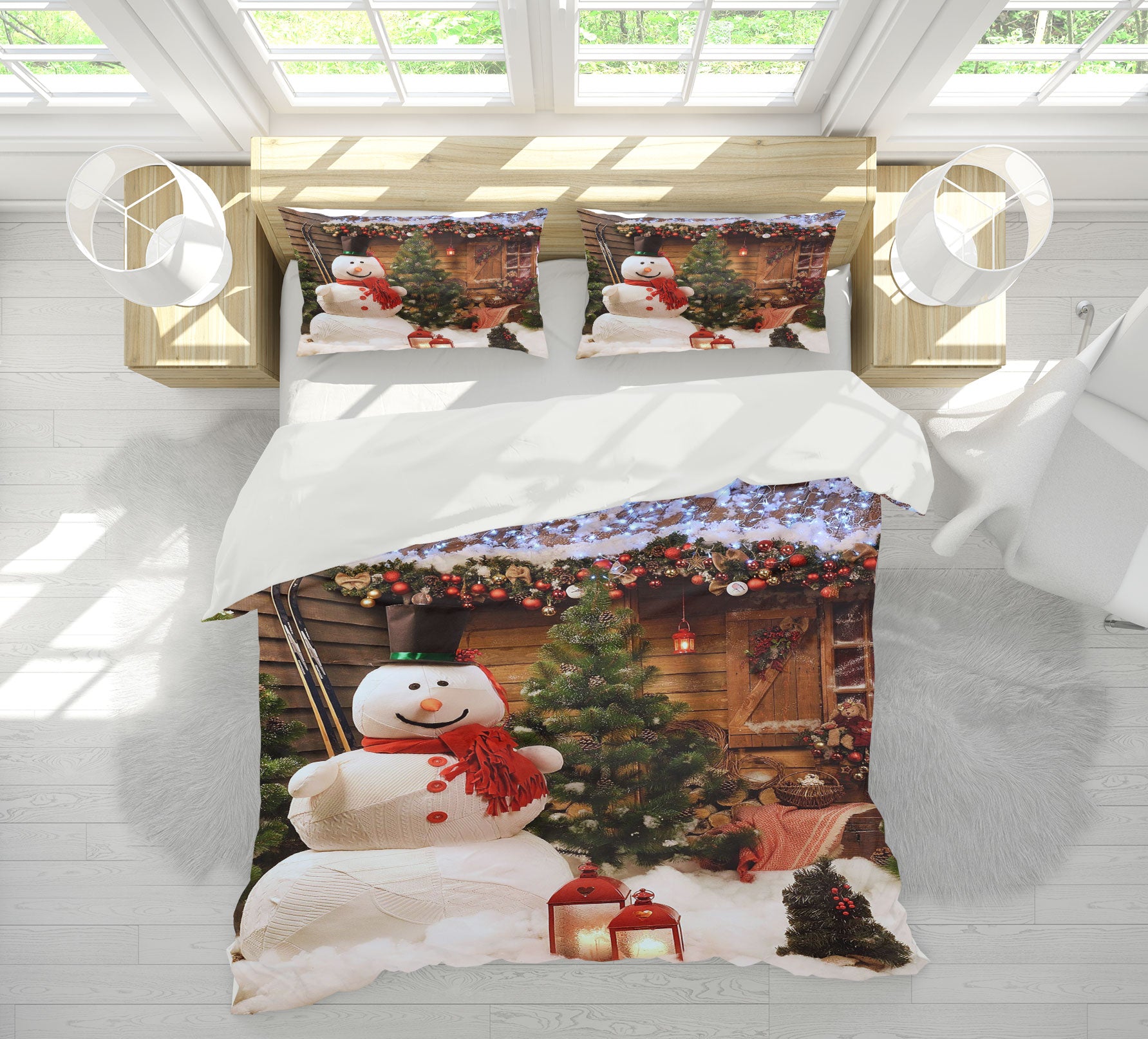 3D Snowman 51034 Christmas Quilt Duvet Cover Xmas Bed Pillowcases