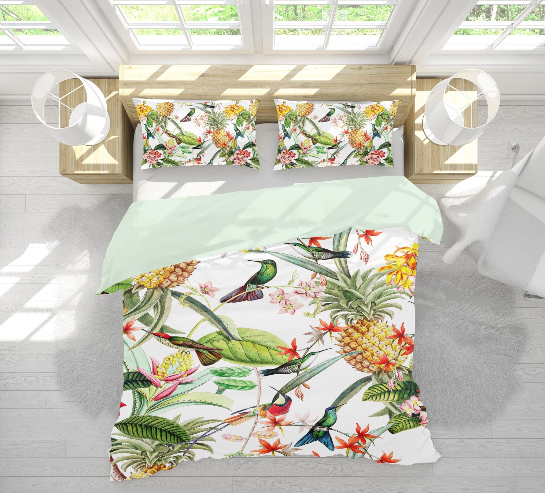 3D Pineapple Magpie 162 Uta Naumann Bedding Bed Pillowcases Quilt Quiet Covers AJ Creativity Home