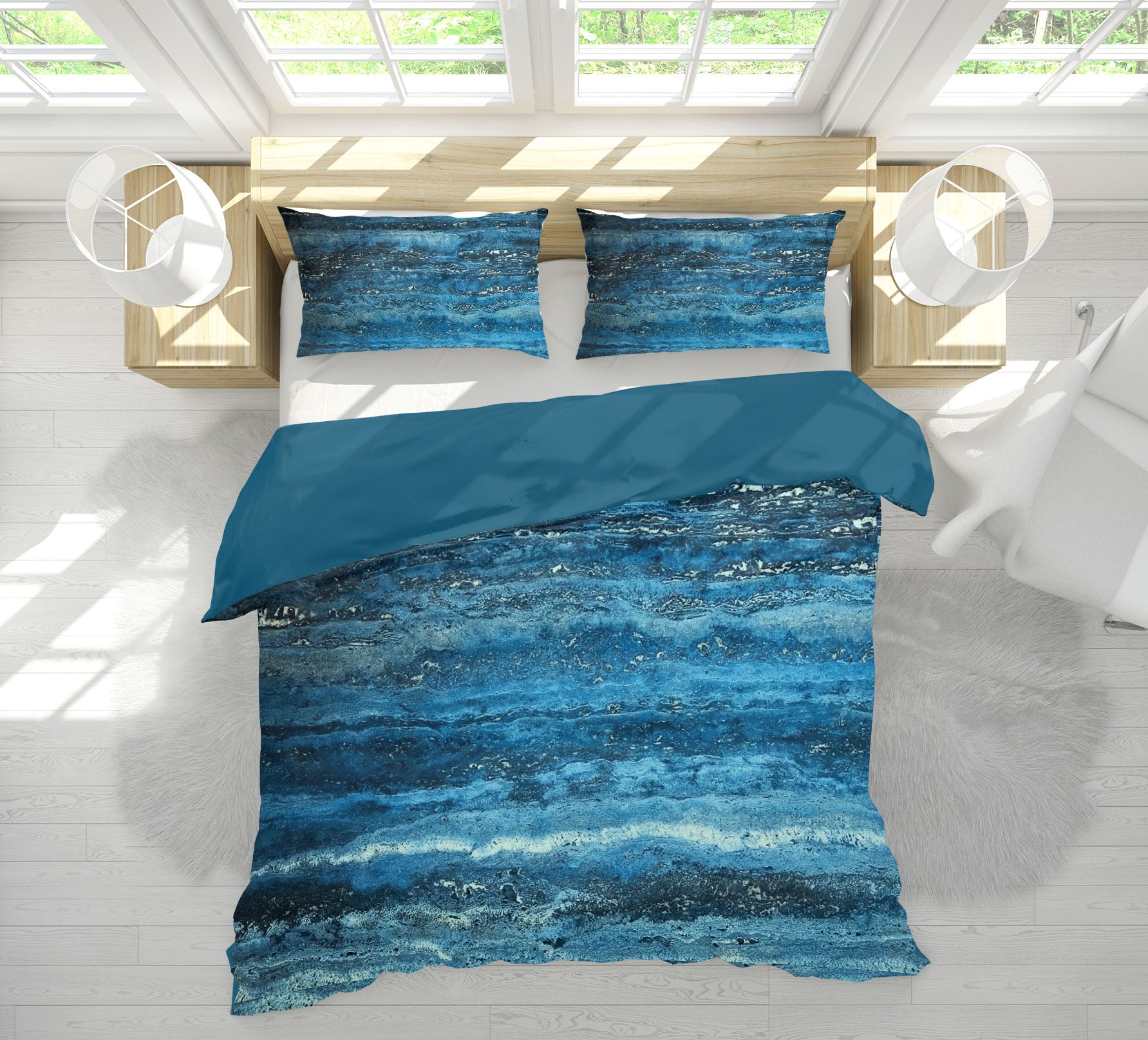 3D Blue Tide 16049 Bed Pillowcases Quilt