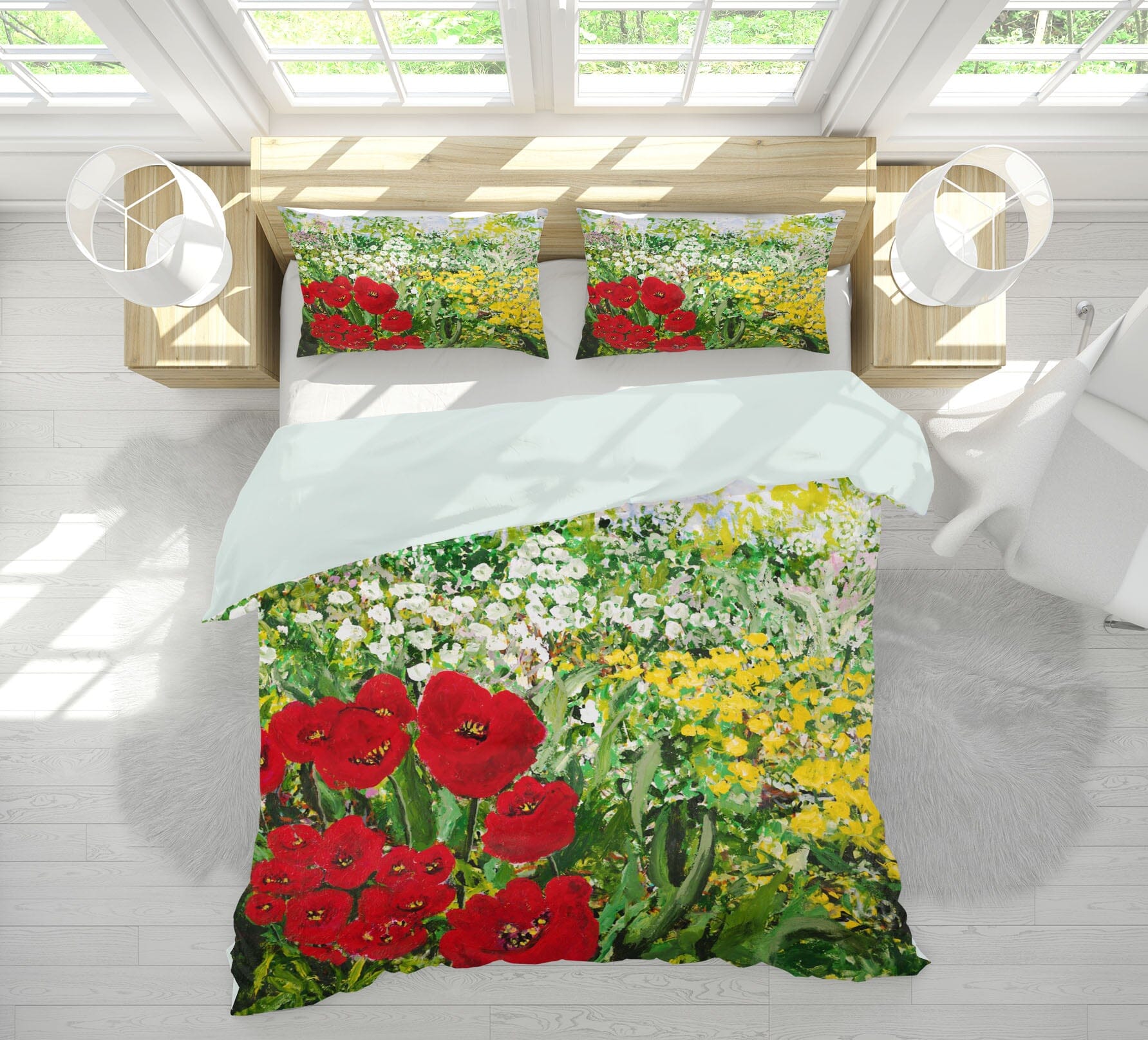 3D Red Flower Blossom 1176 Allan P. Friedlander Bedding Bed Pillowcases Quilt Quiet Covers AJ Creativity Home