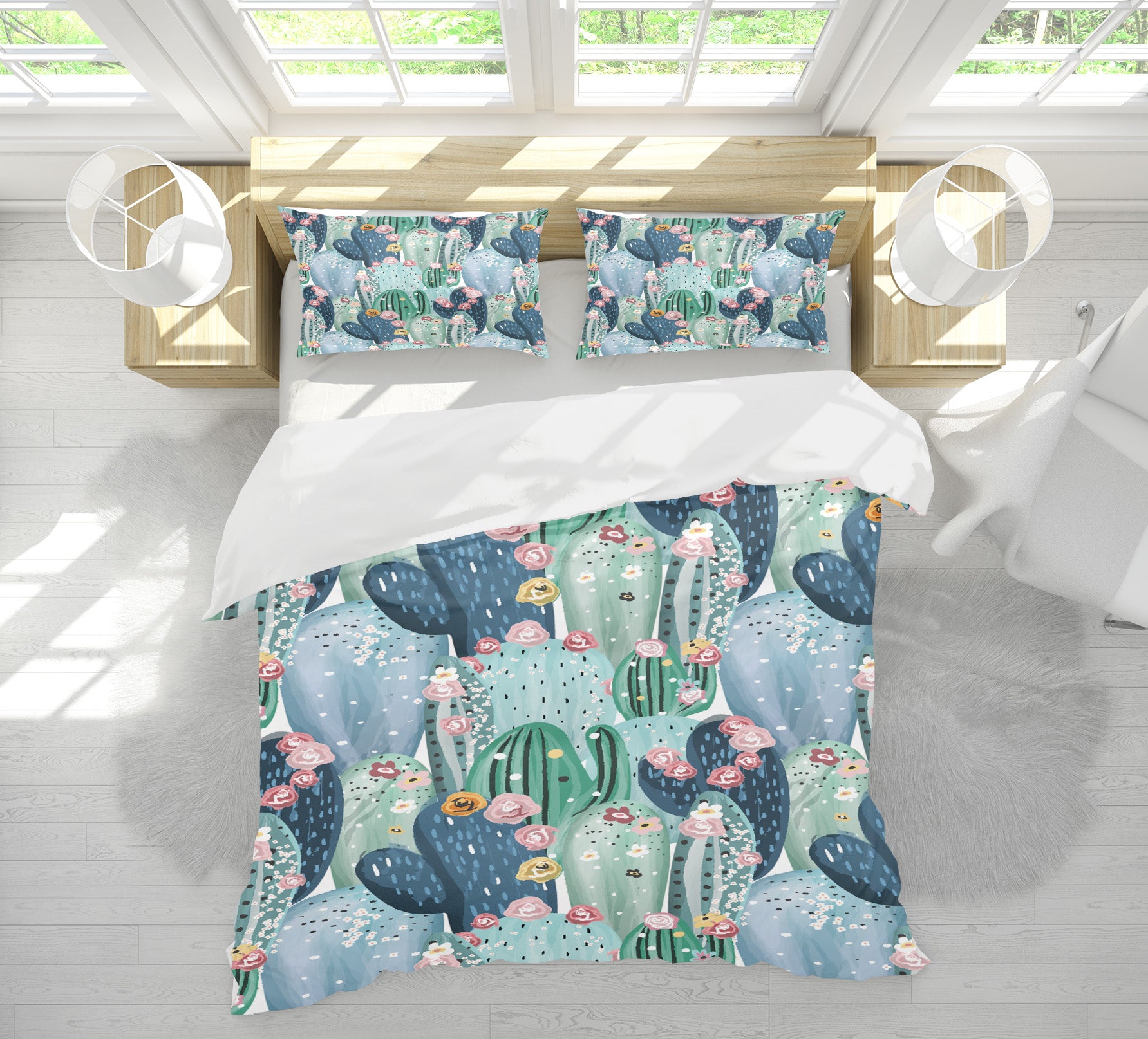 3D Cactus 15052 Bed Pillowcases Quilt