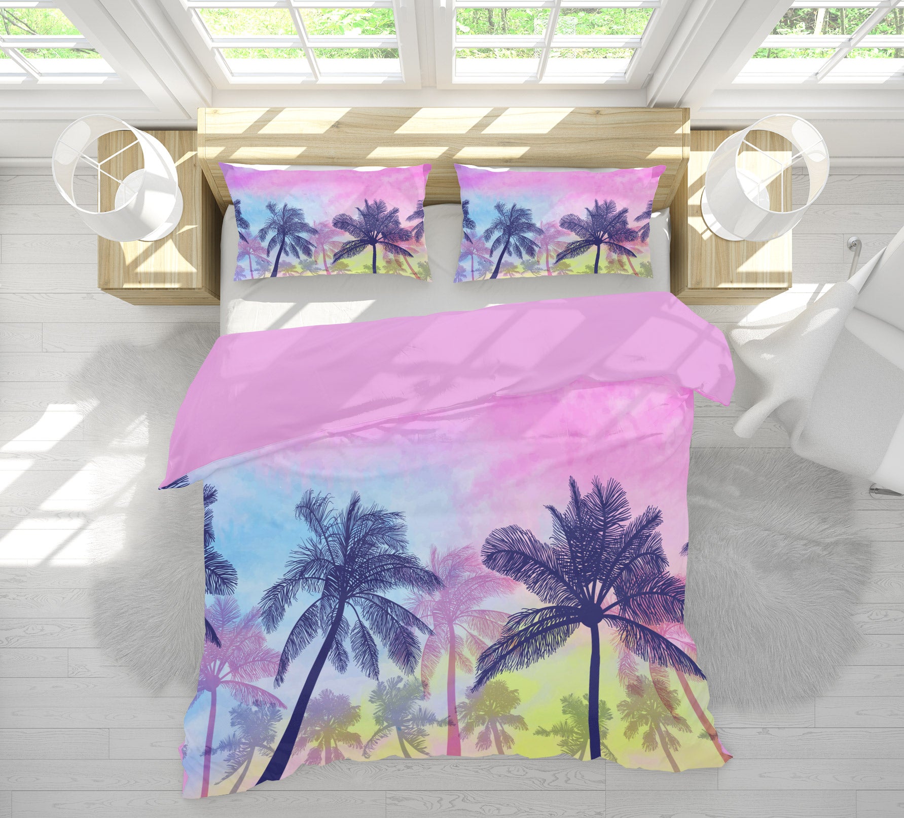 3D Coconut Tree 59199 Bed Pillowcases Quilt